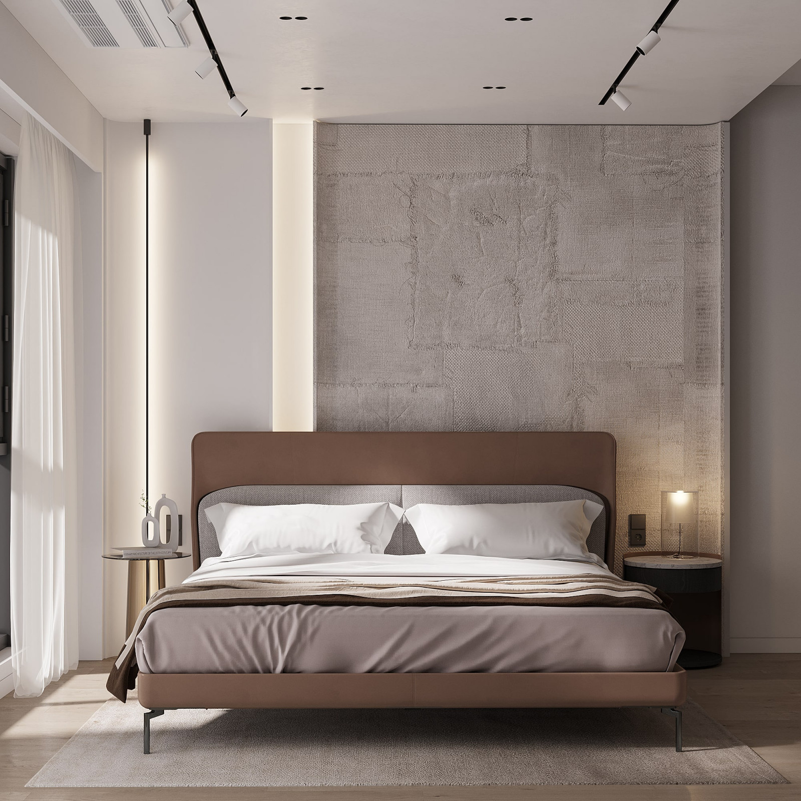 Orange Hues Bedroom Design