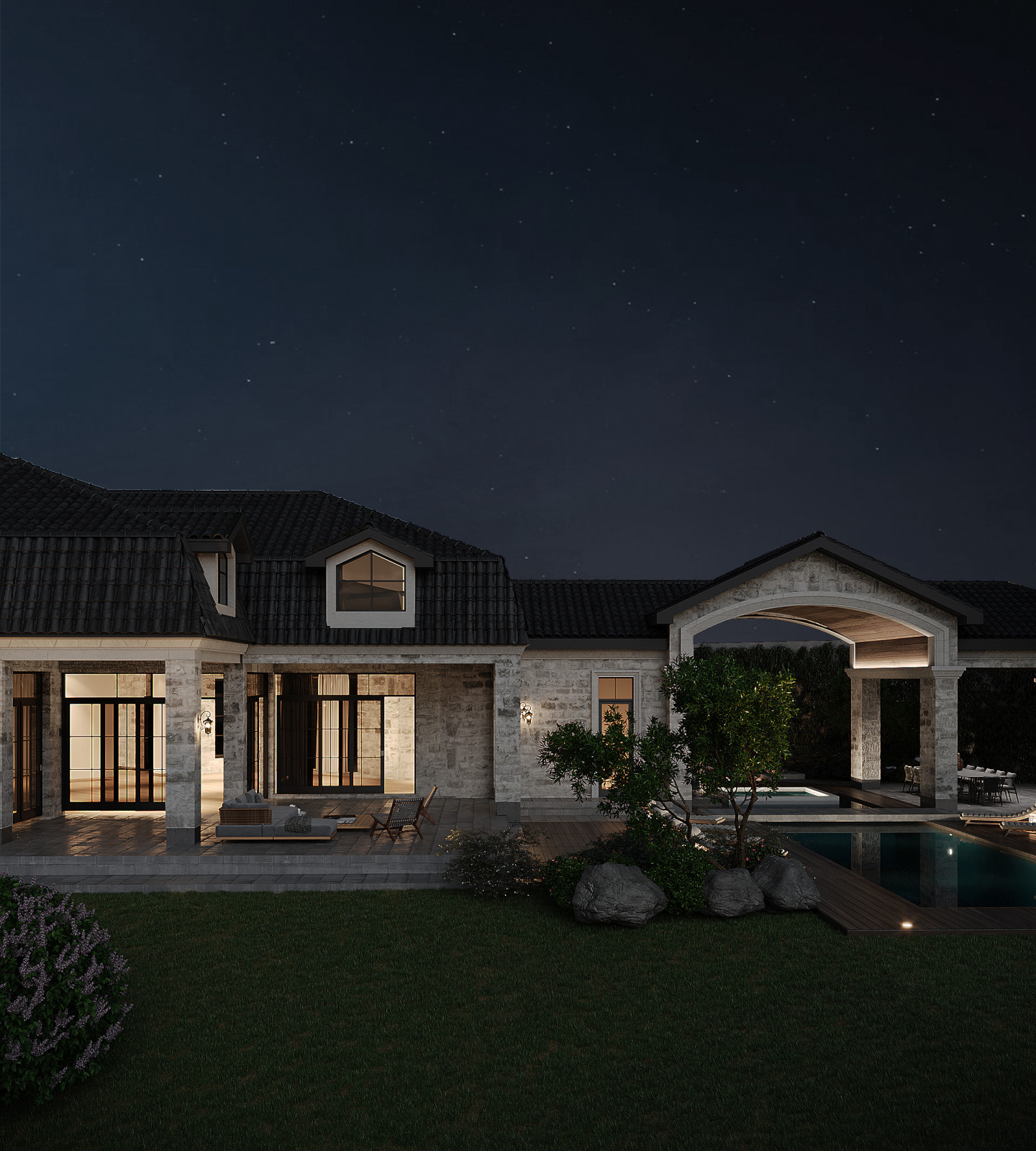 Private House With The Night View