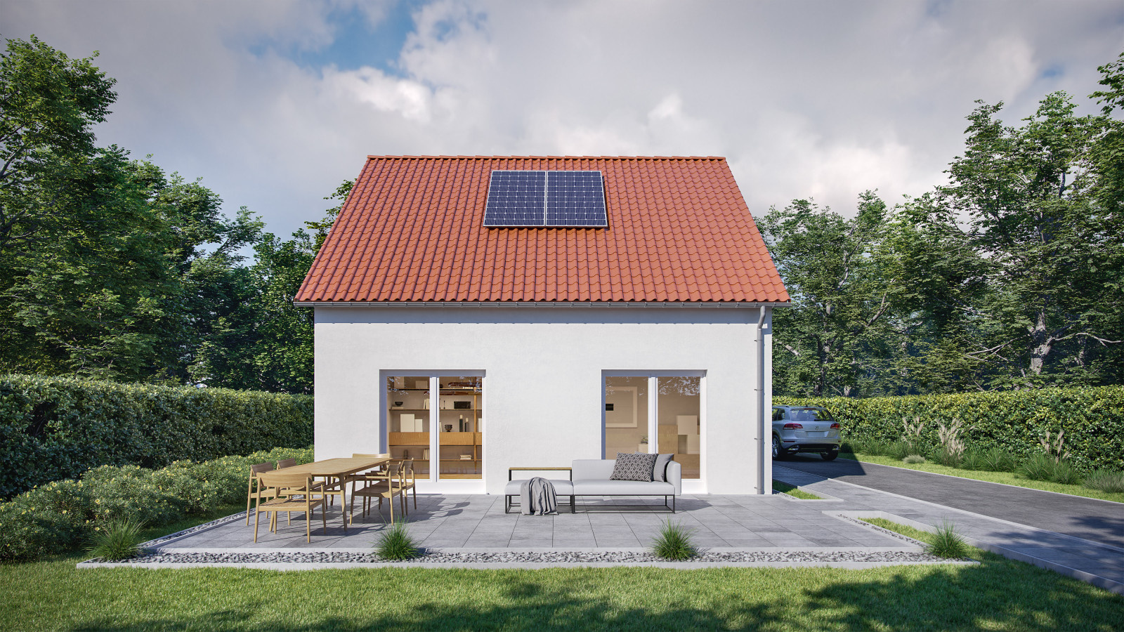 Beispiele architektonischer Renderings eines  Hauses