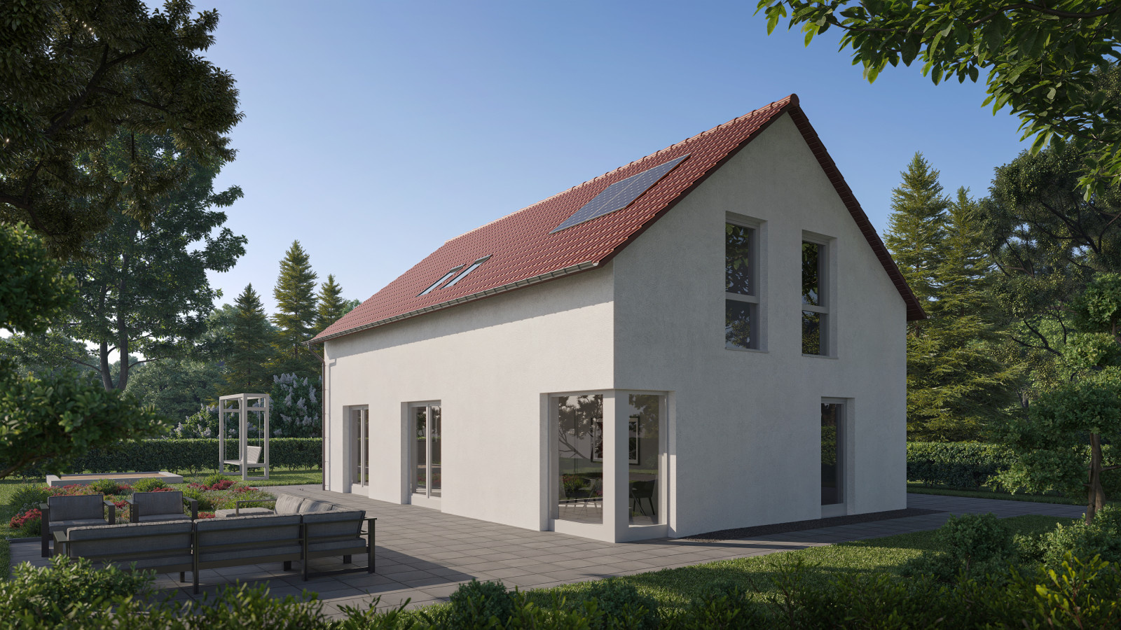 Beispiele architektonischer Renderings eines  Hauses