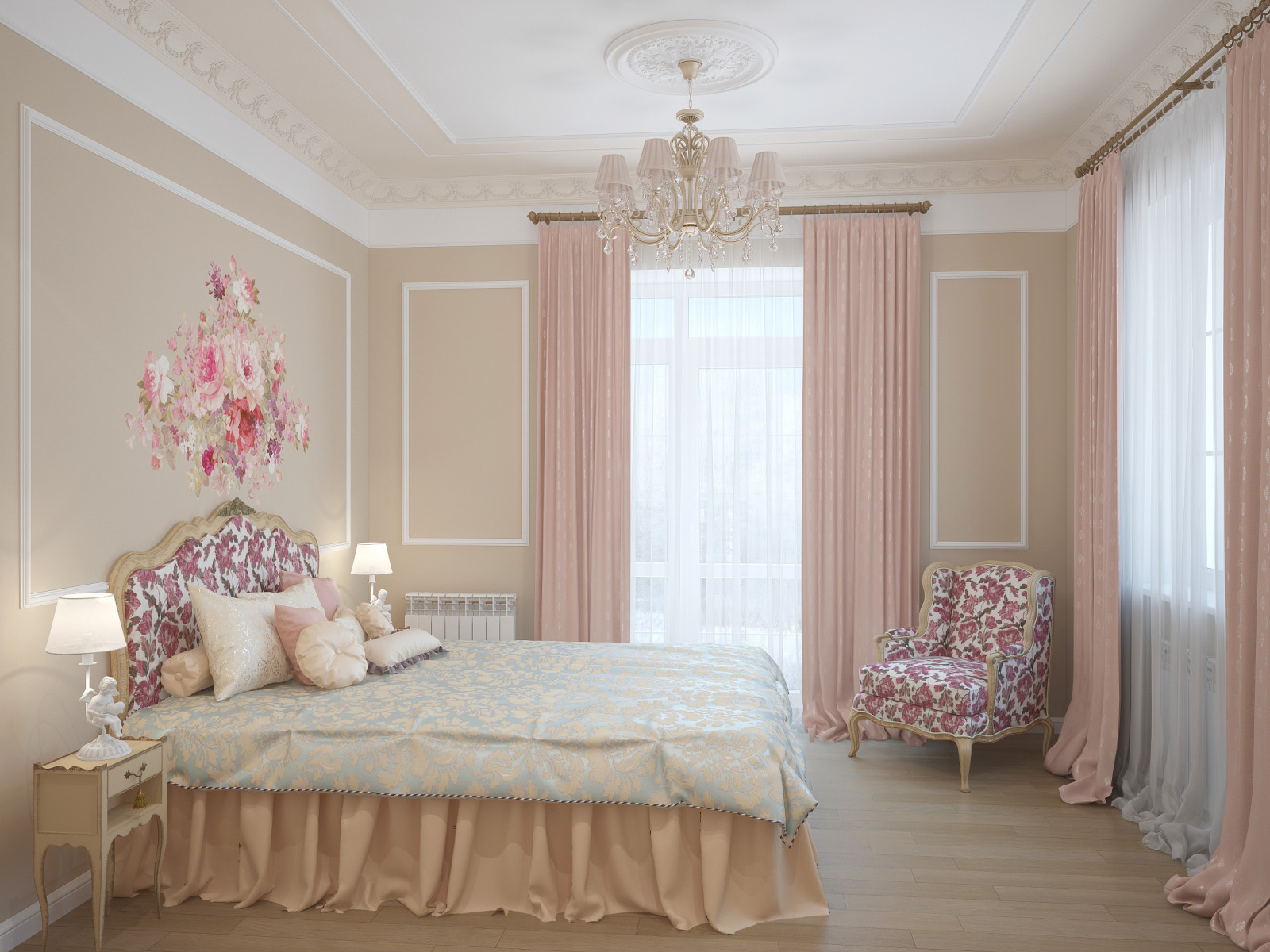 Интерьер коттеджа в классическом стиле 305 м.кв