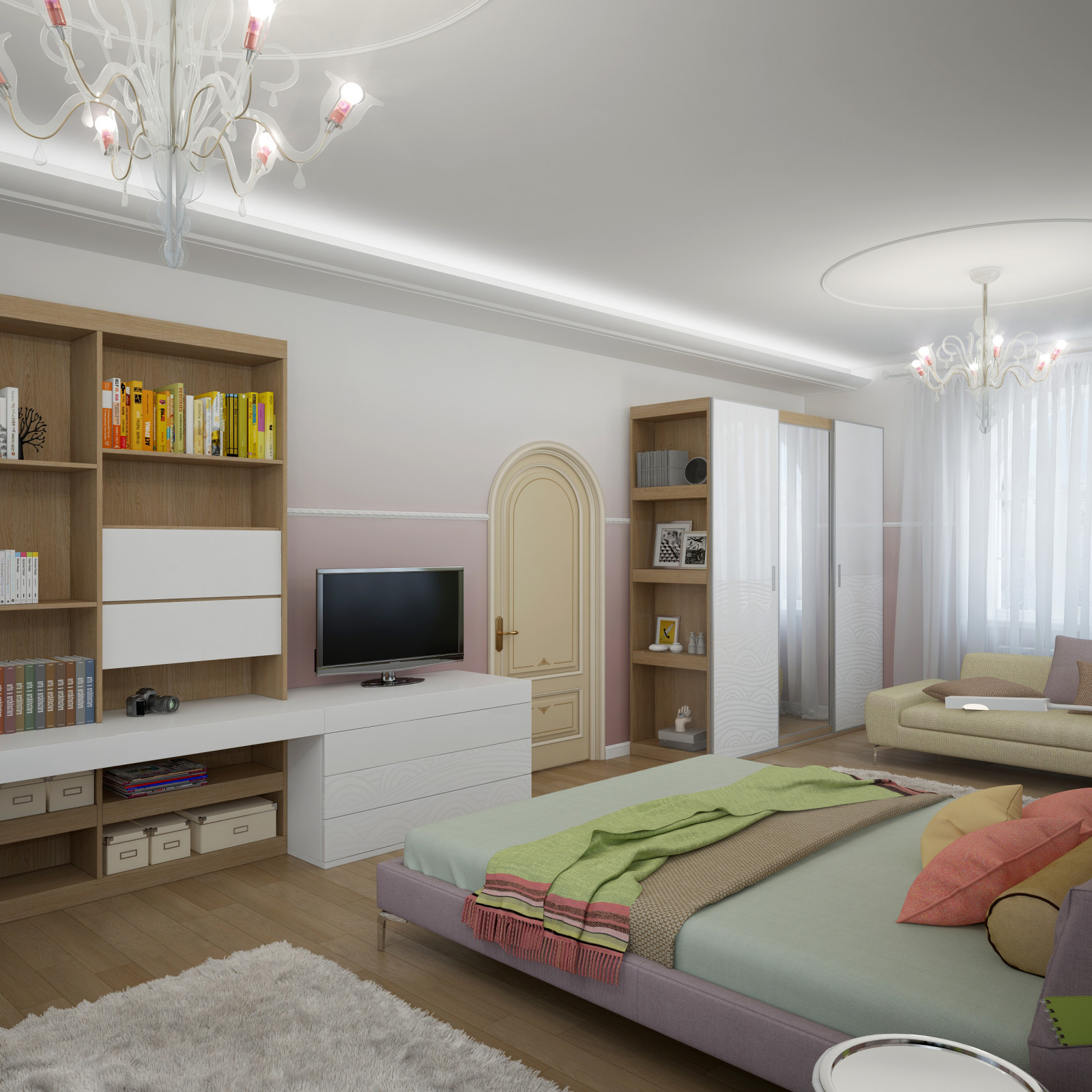 Интерьер коттеджа в классическом стиле 305 м.кв