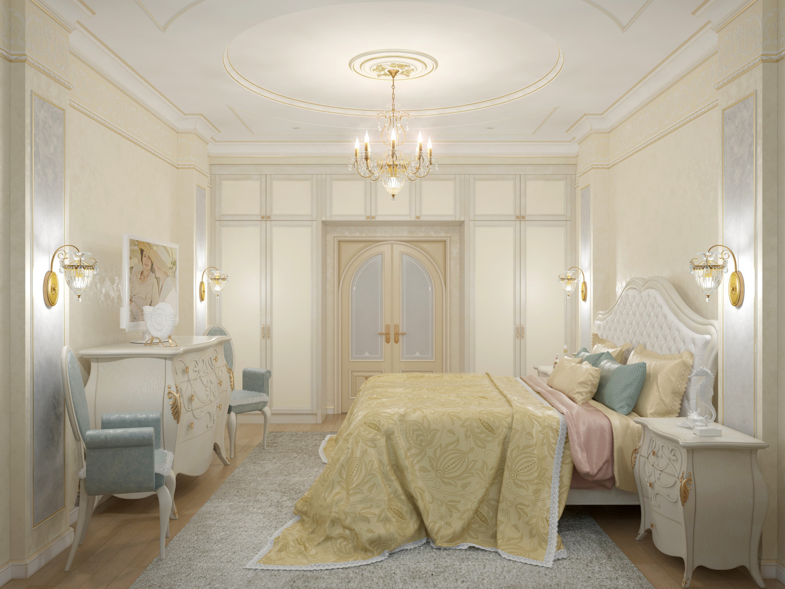 Интерьер коттеджа в классическом стиле 305 м.кв