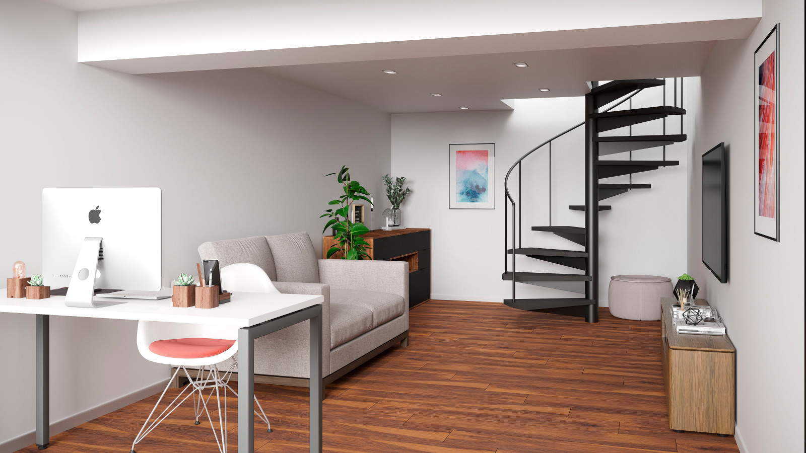 Maisonette-Wohnung mit Wendeltreppe