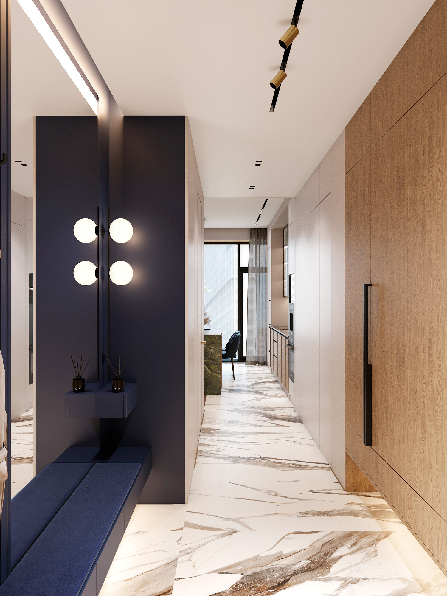 Прихожая в современном стиле в ЖК МОД