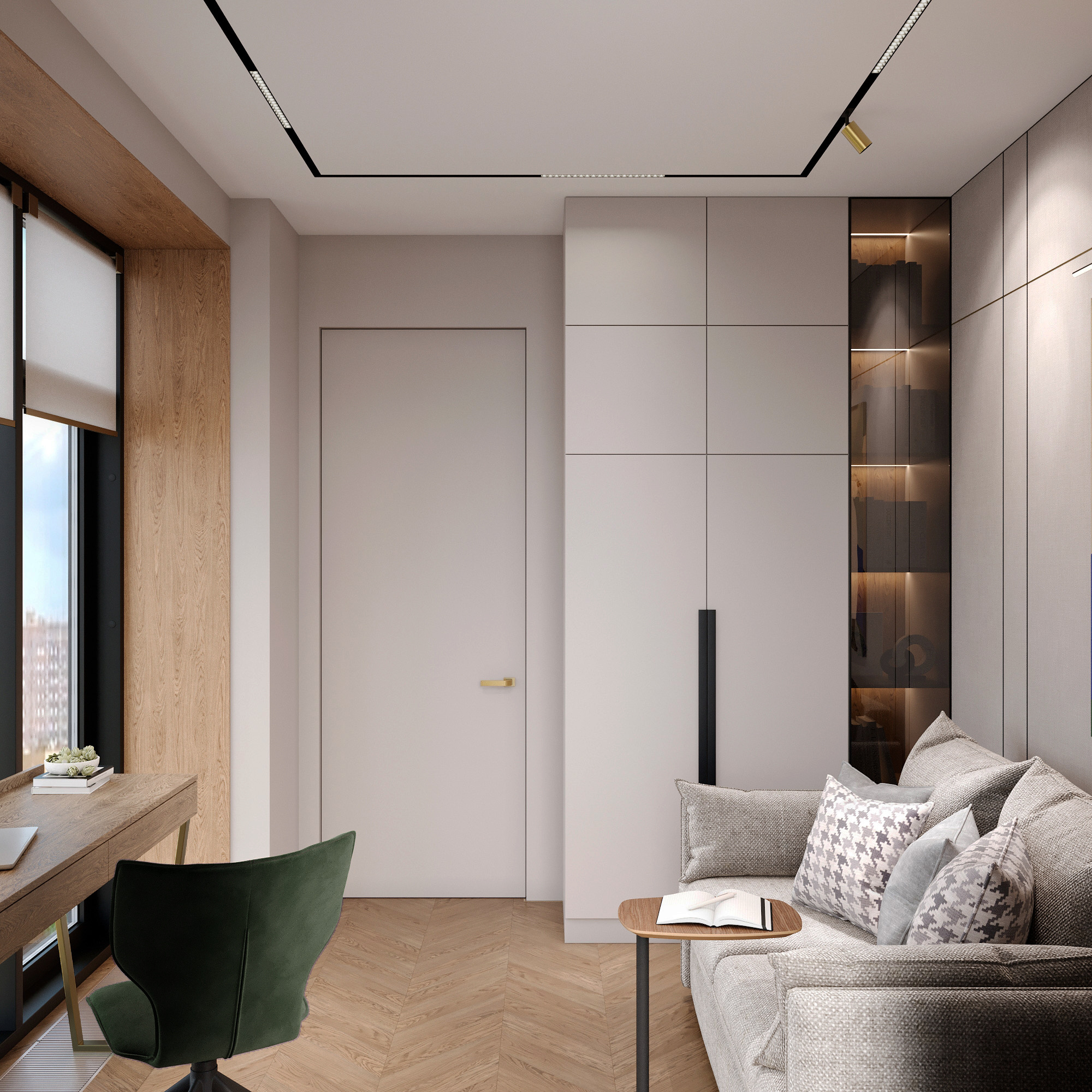 Гостевая спальня/кабинет в современном стиле