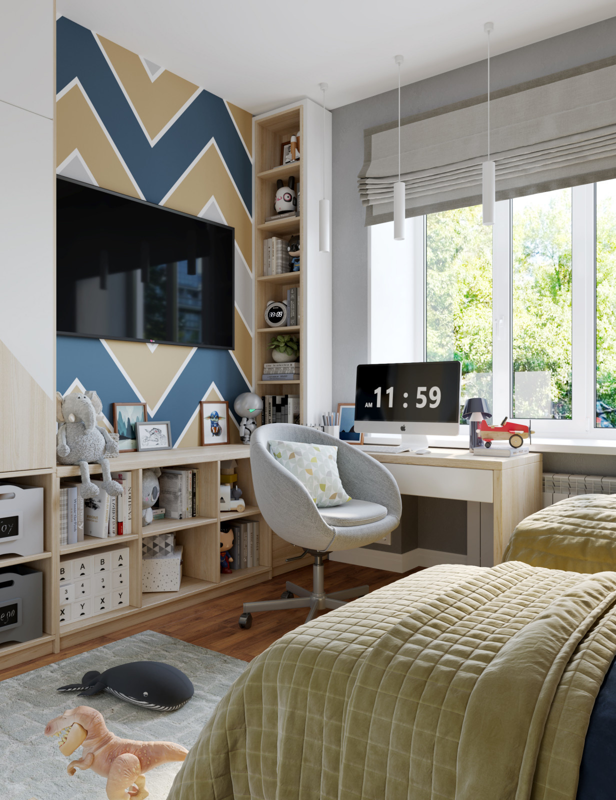 Детская комната 14 м² для двух мальчиков. Коллекция «Big little»