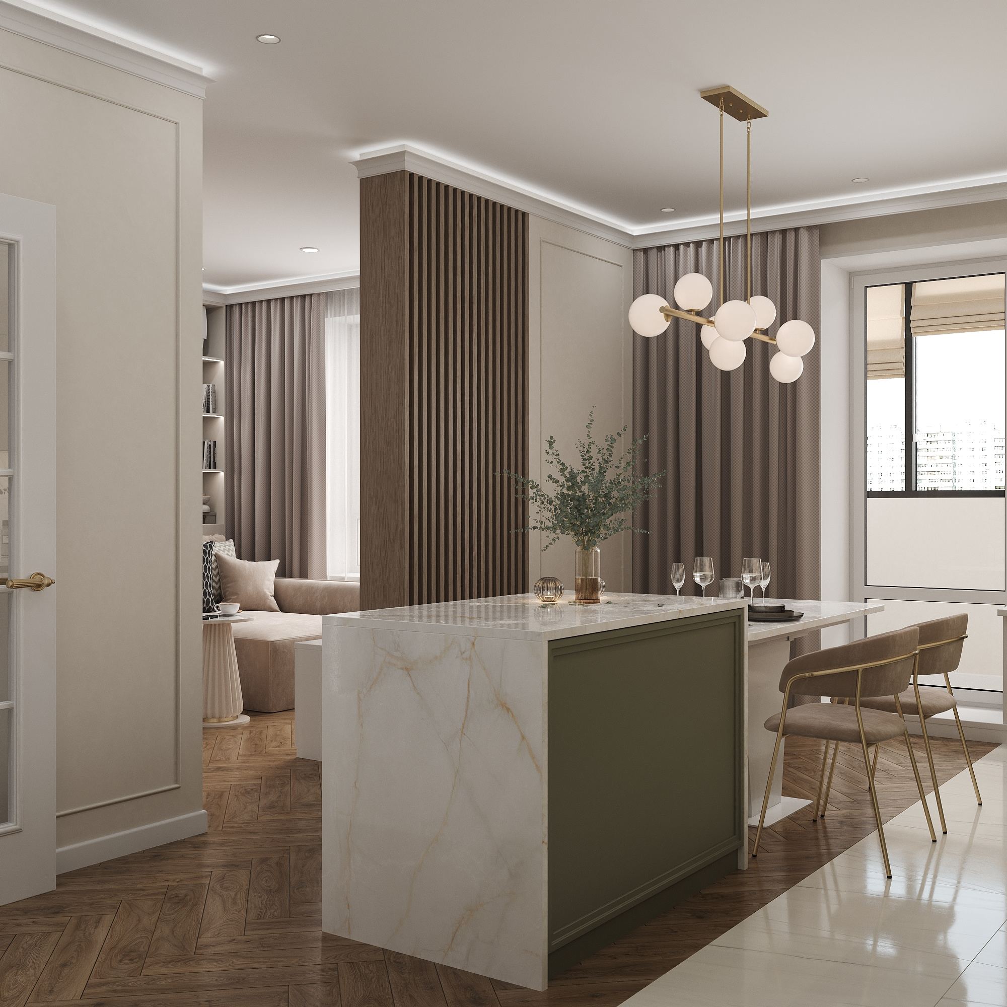 Проект 84 кв.м: современная неоклассика для семьи