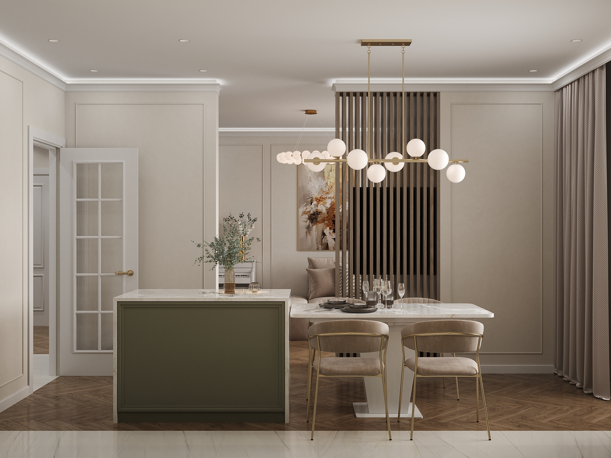 Проект 84 кв.м: современная неоклассика для семьи