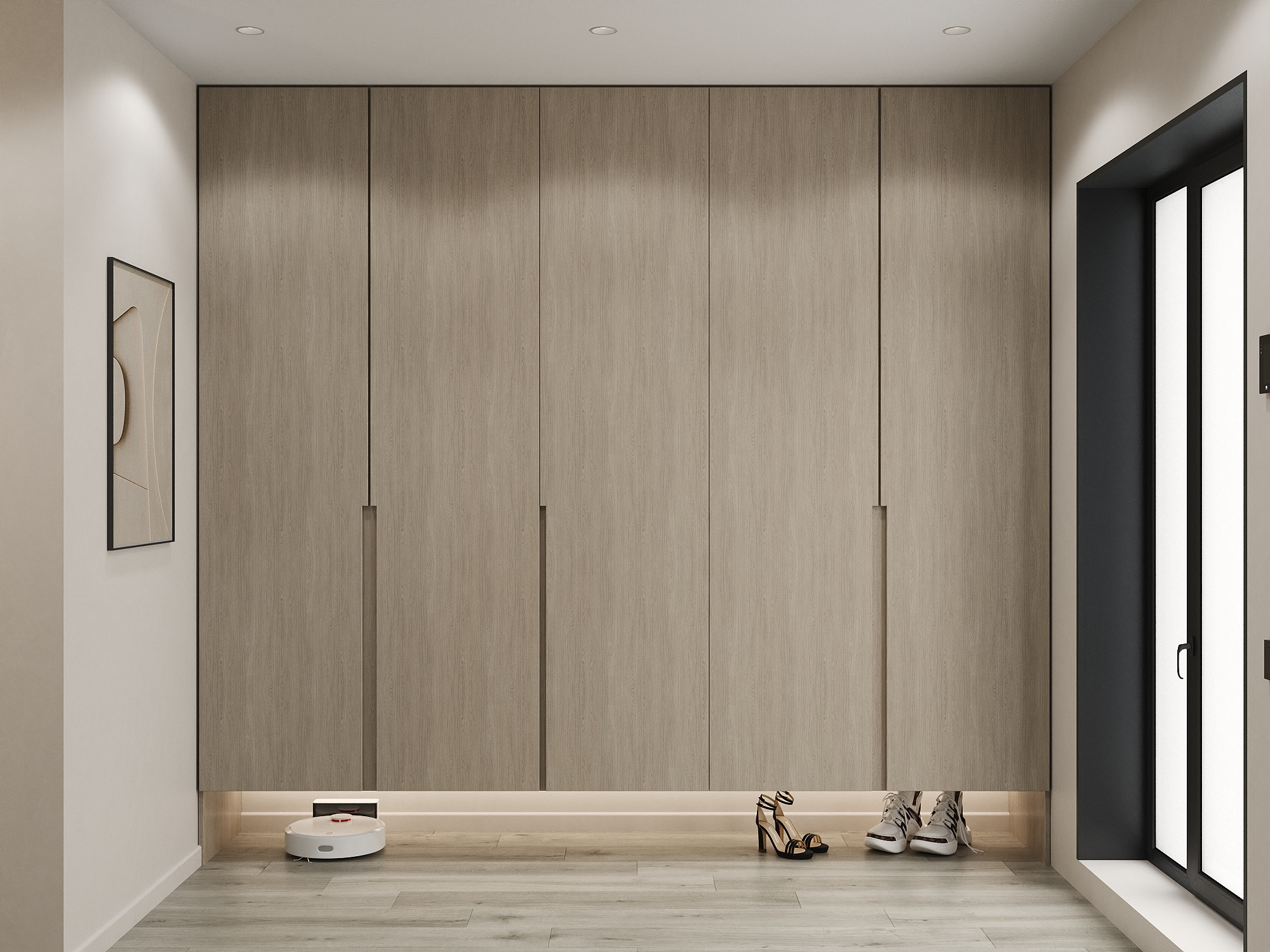 Теплый минимализм: этаж дома 67 м² в стиле джапанди