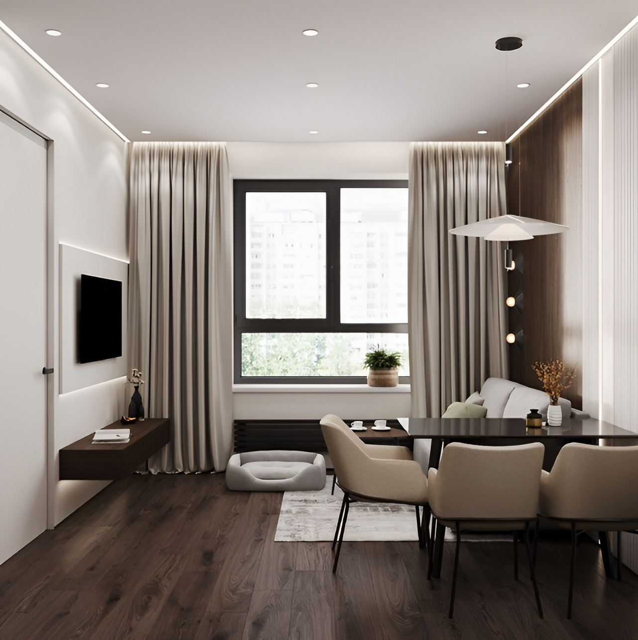 Современный комфорт для двоих: стильные 41 м²