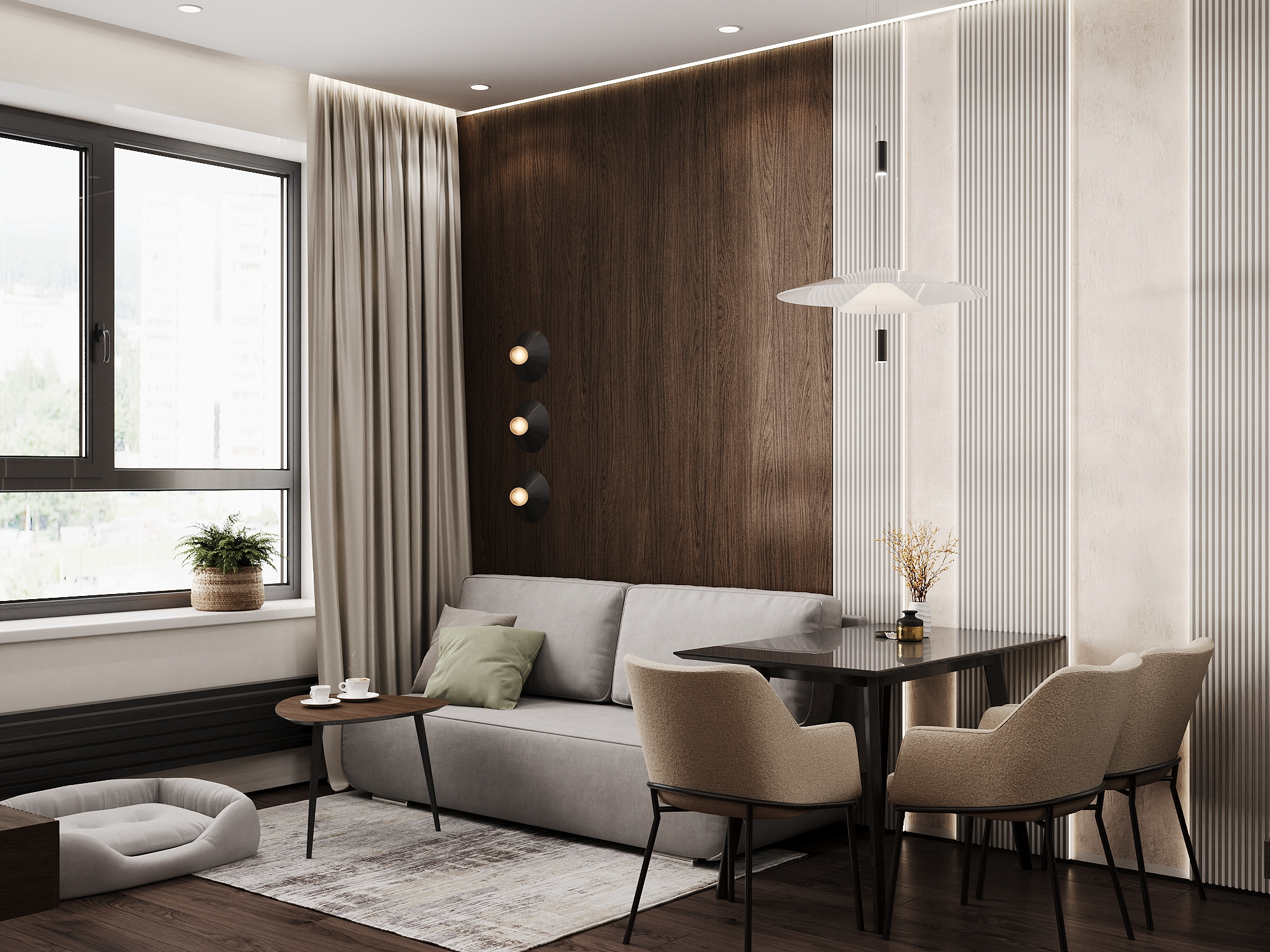 Современный комфорт для двоих: стильные 41 м²