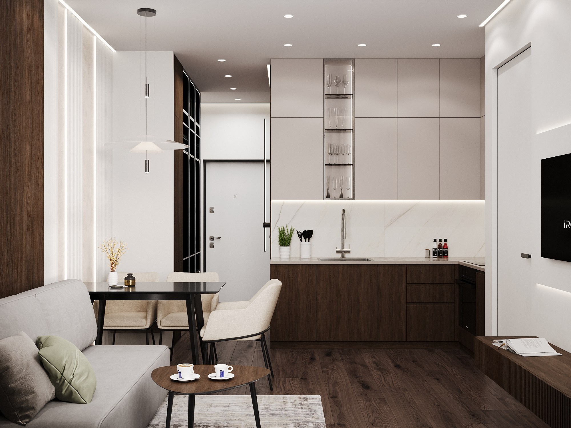 Современный комфорт для двоих: стильные 41 м²