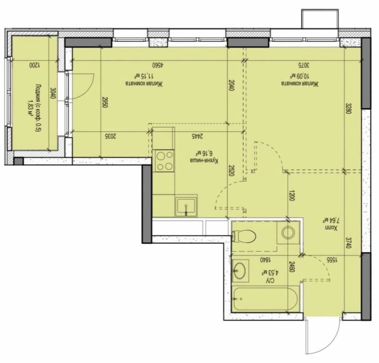 Современный комфорт для двоих: стильные 41 м²