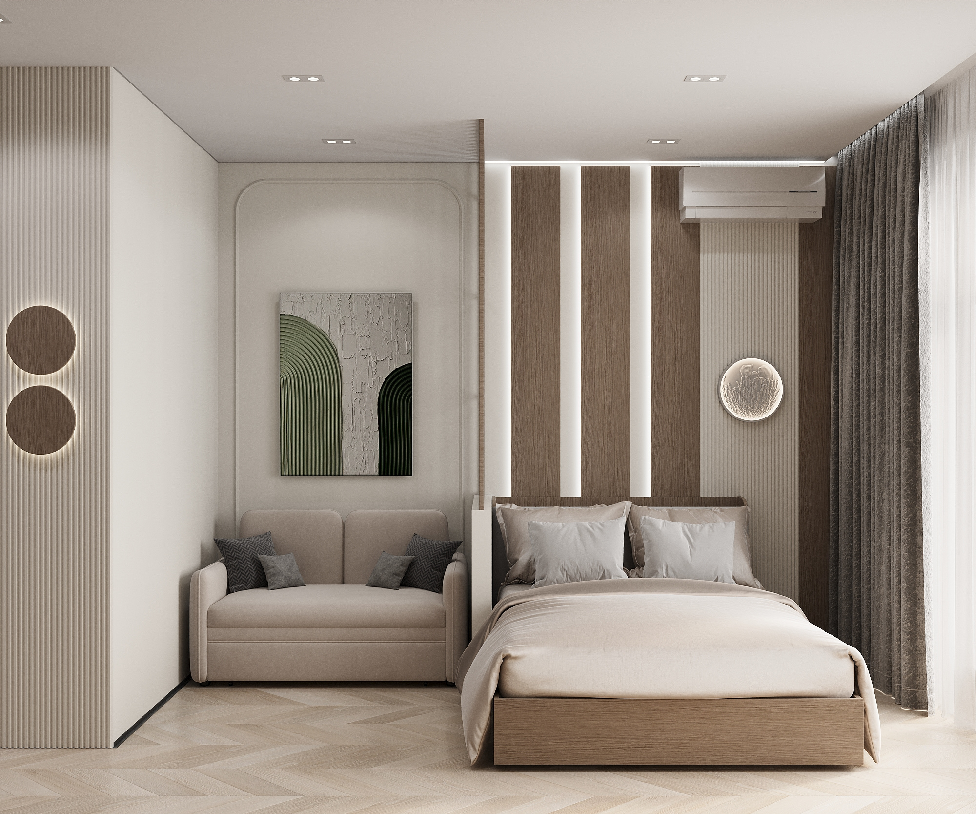 Студия 28 м² под сдачу: эргономика и эстетика джапанди