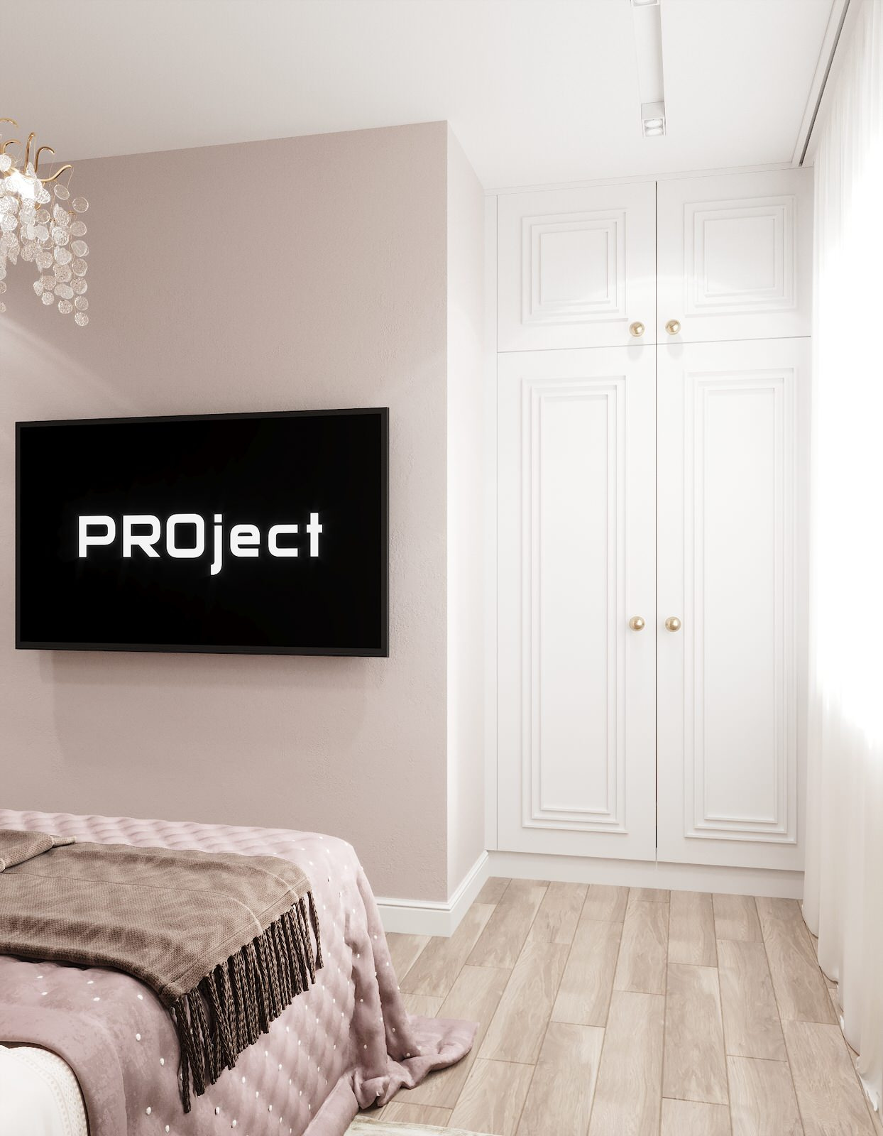 "Пудровые оттенки". Квартира 97 кв.м, ЖК "Левобережный"