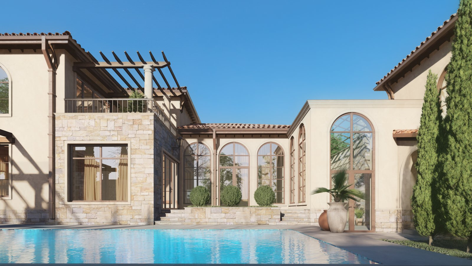 Villa Jardin. Проект дома в средиземноморском стиле в Симферополе