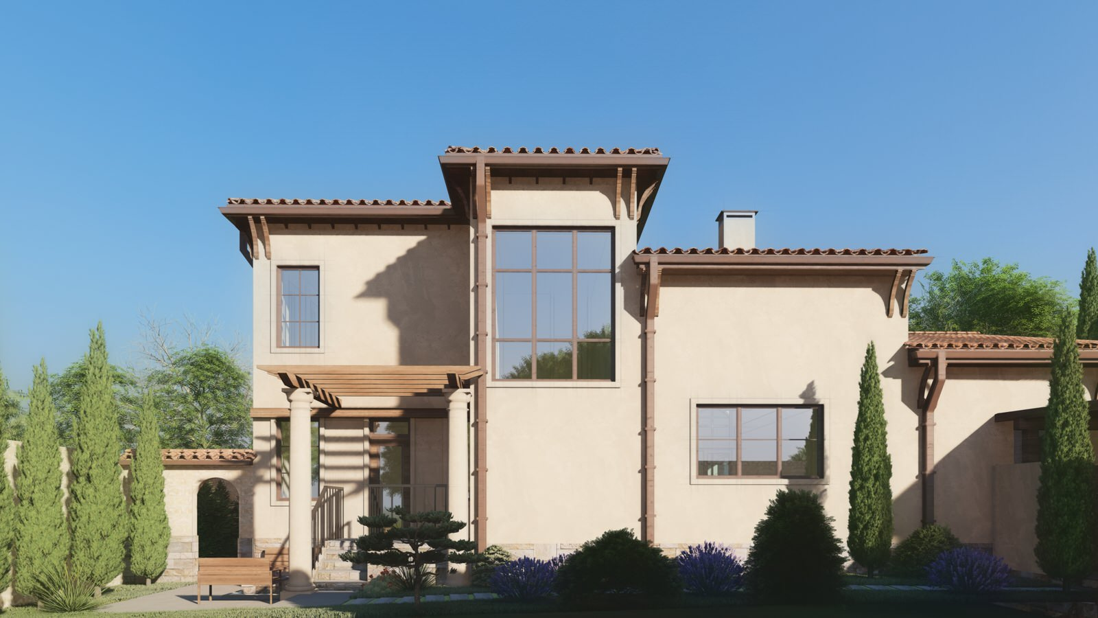 Villa Jardin. Проект дома в средиземноморском стиле в Симферополе