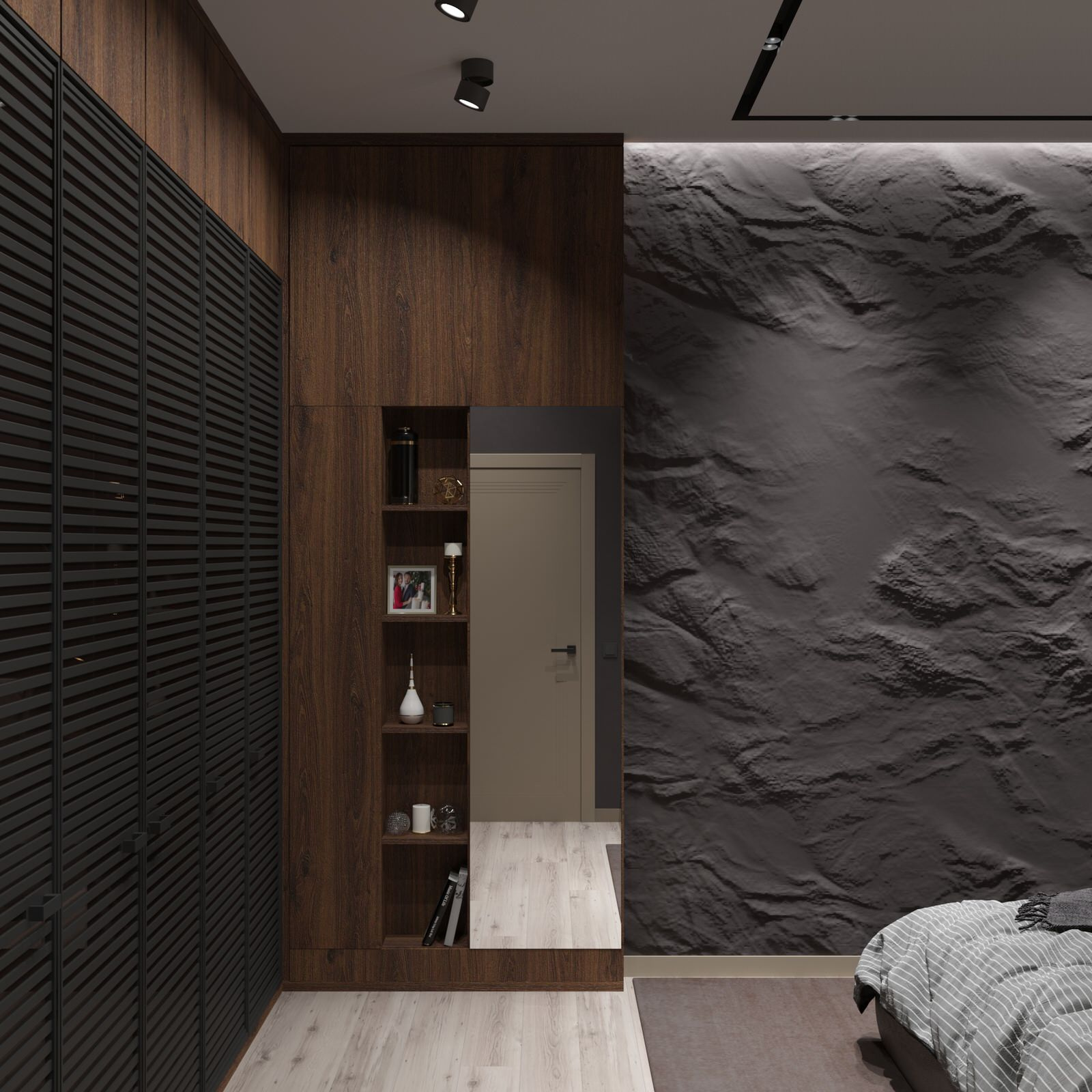 Современная и стильная спальня 16,7м²