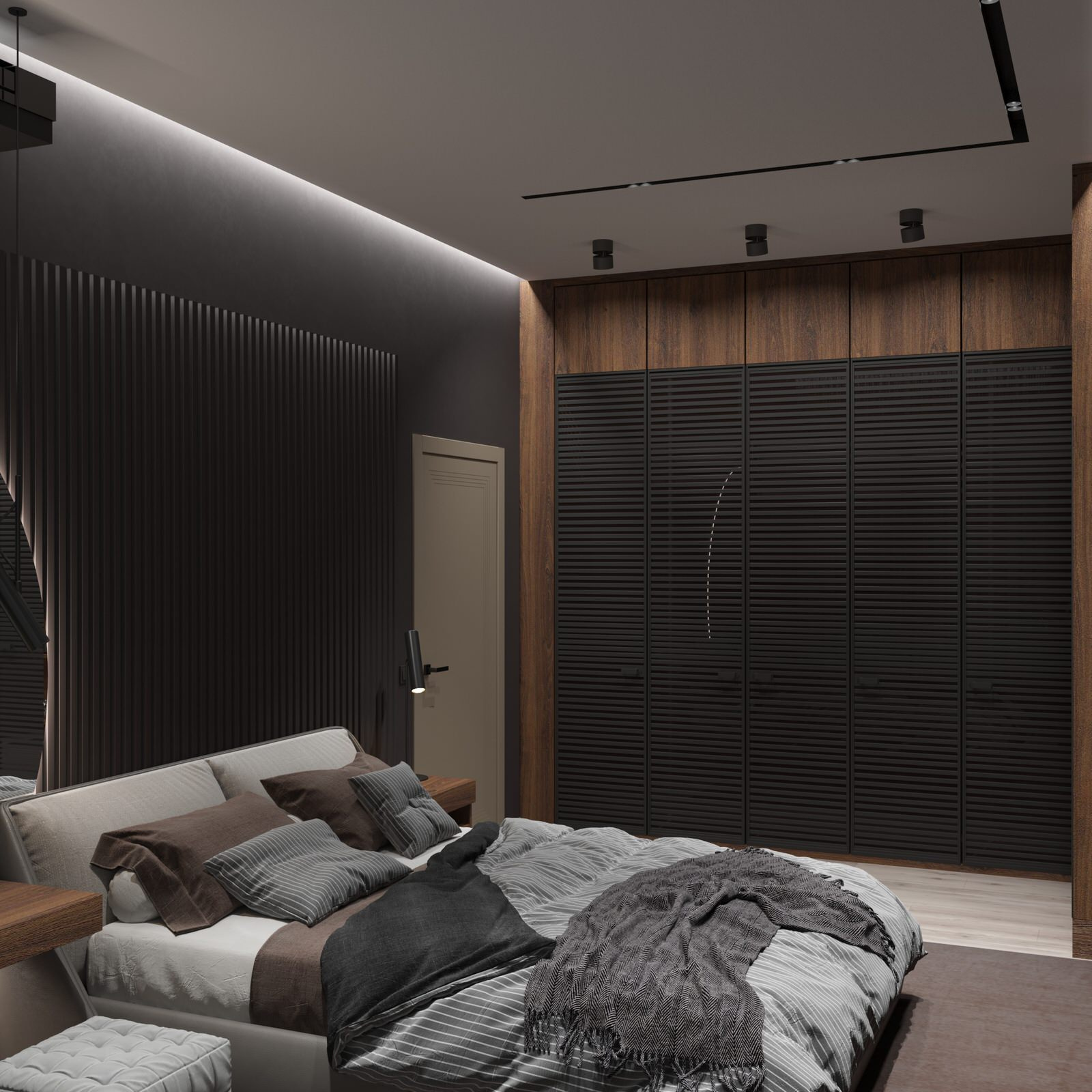 Современная и стильная спальня 16,7м²