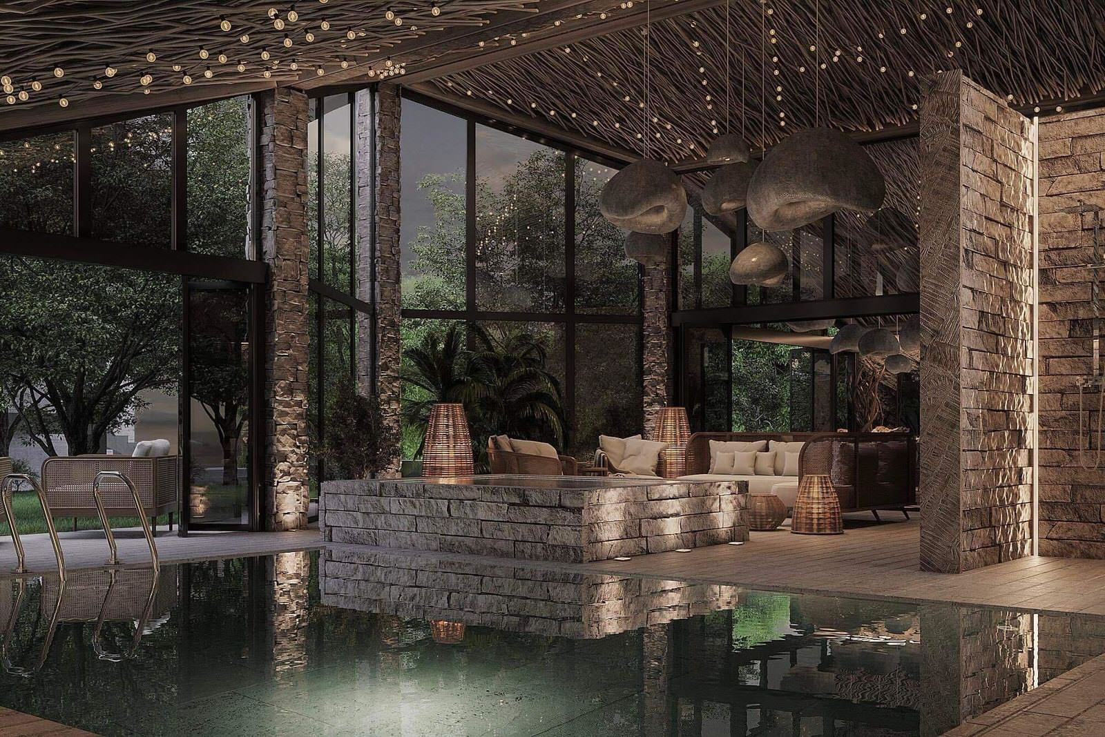 Summer Kitchen with Tropical Style