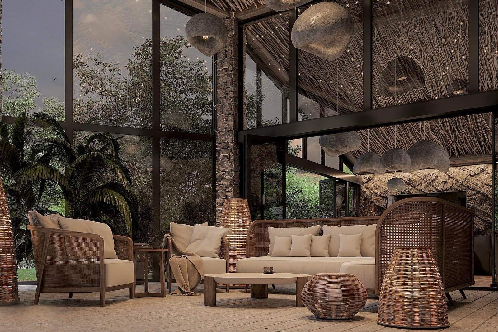 Summer Kitchen with Tropical Style