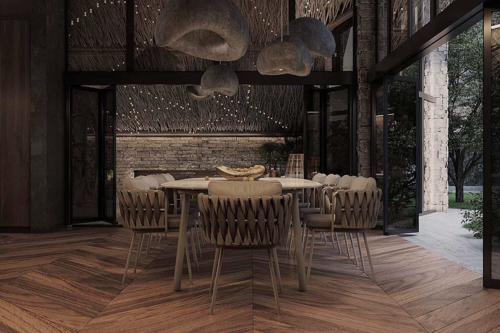 Summer Kitchen with Tropical Style
