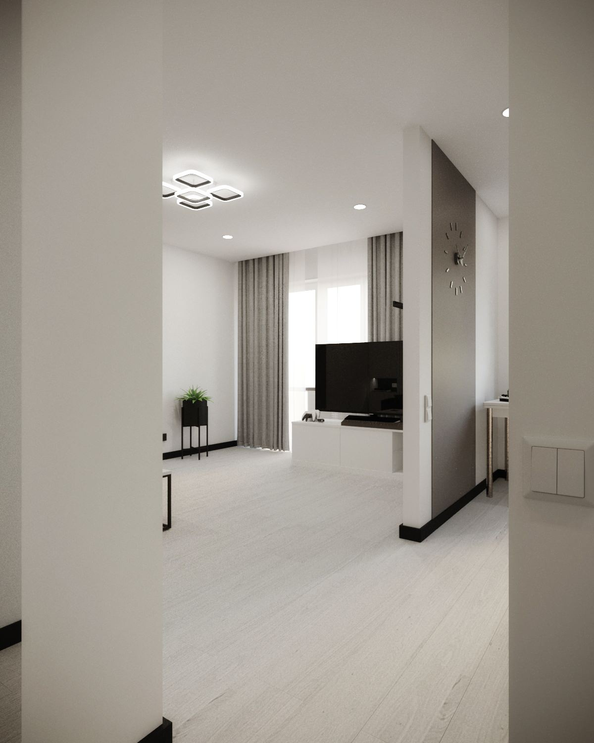 Проект для молодого человека-спортсмена в стиле "White minimalism"