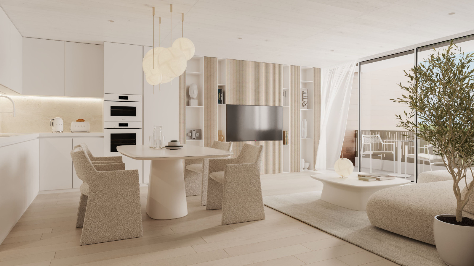Visualisierungsoptionen für die Küche und Wohnzimmer