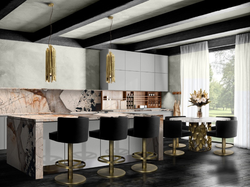 BB_KOI DINING TABLE, SAKI PENDANT LIGHT, BOURBON II DINING CHAIR, BOURBON II COU