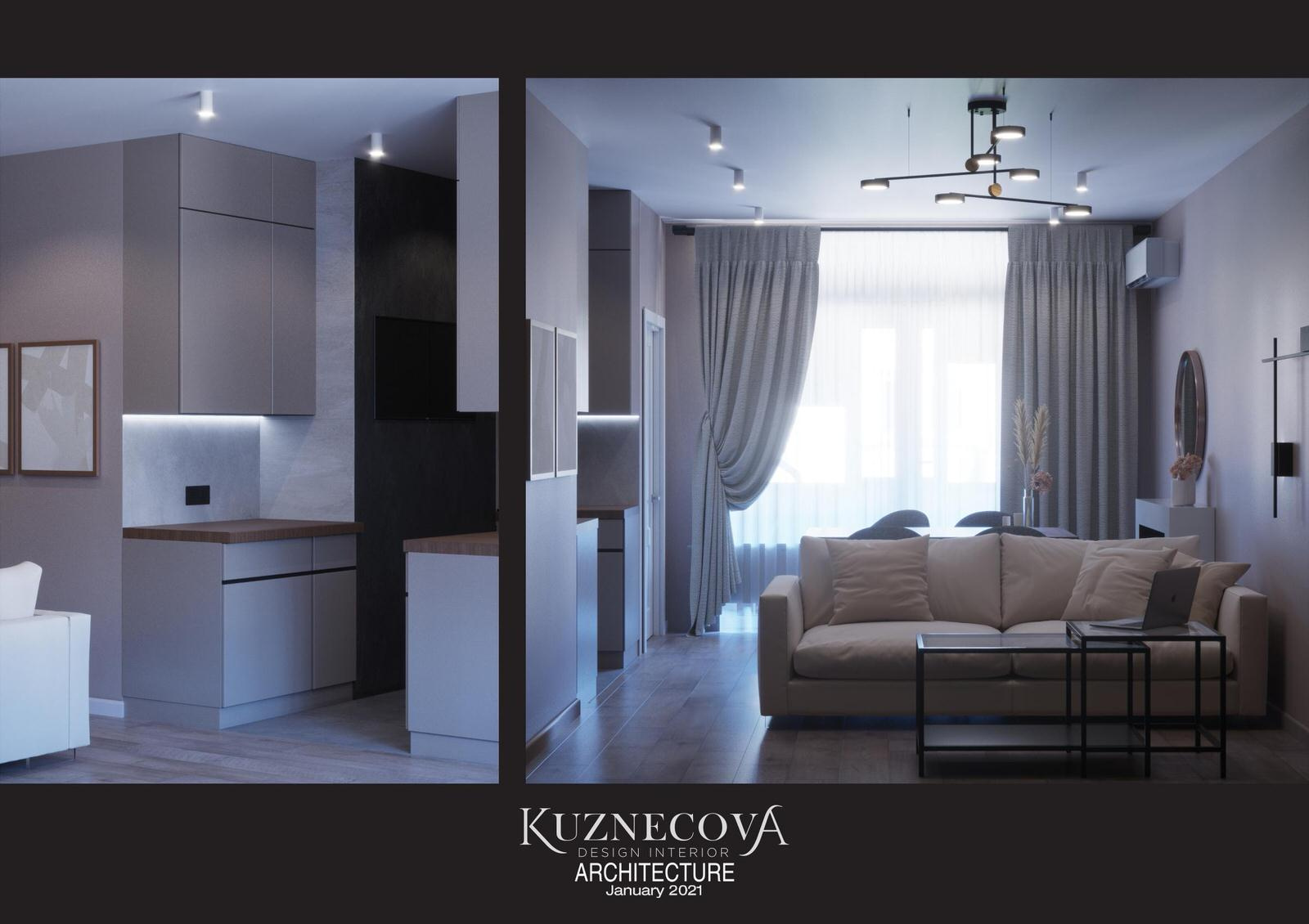 Гостиная-кухня 25,26 м²