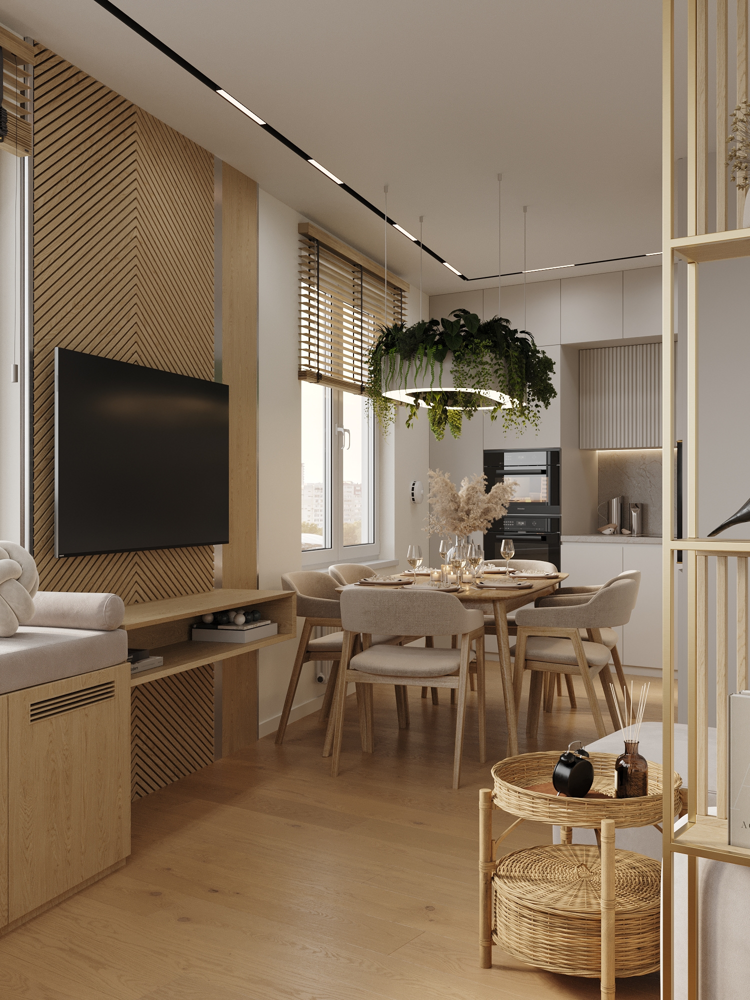Функциональный интерьер квартиры 65 м² для молодой семьи в Москве