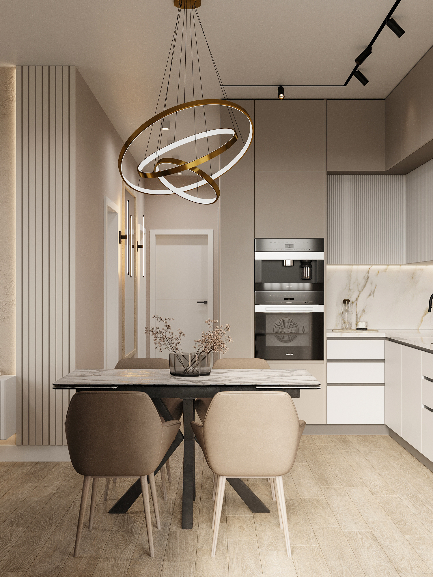 Современный дизайн в двухкомнатной квартире 72 м² с грамотной планировкой