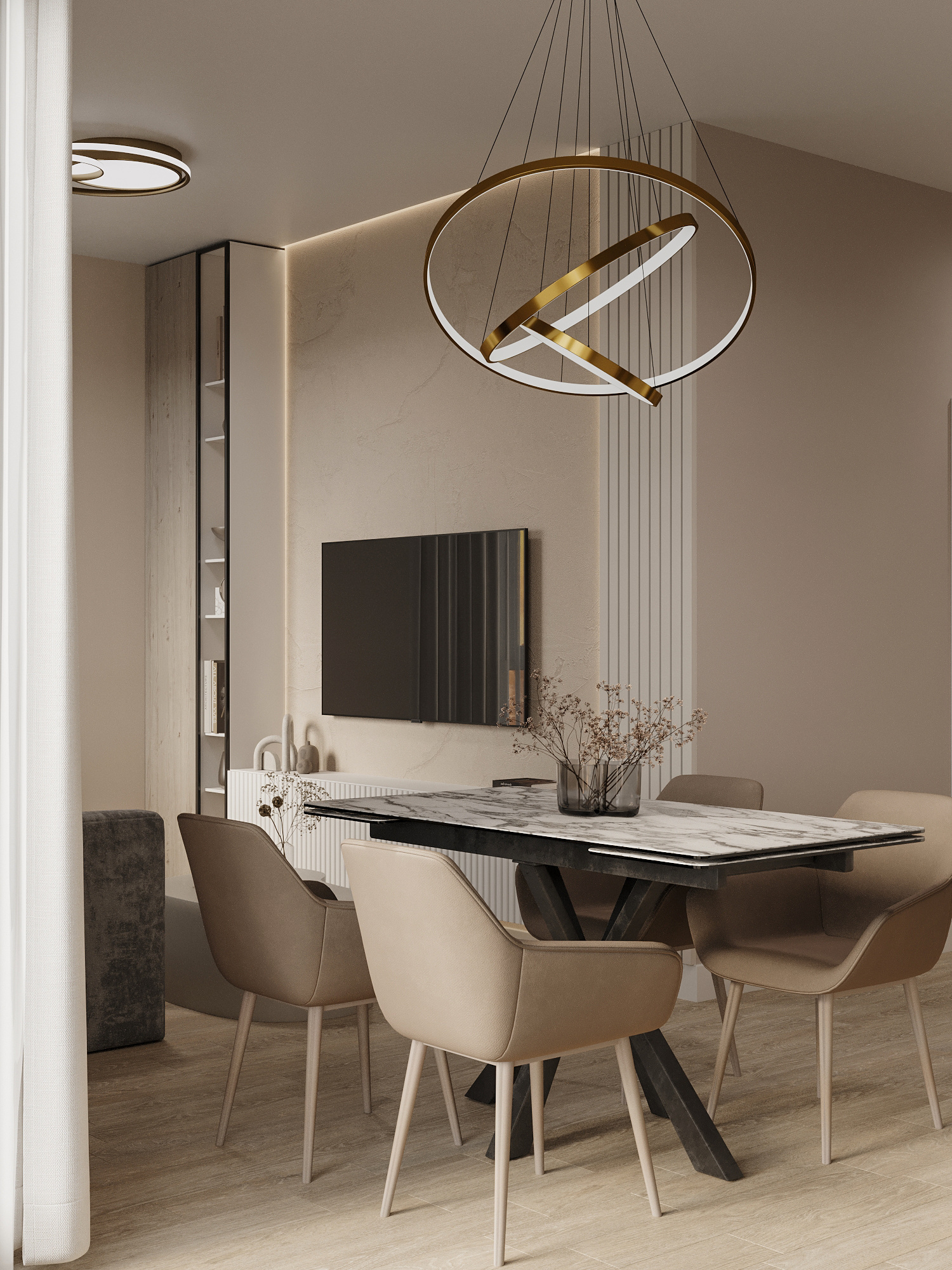 Современный дизайн в двухкомнатной квартире 72 м² с грамотной планировкой