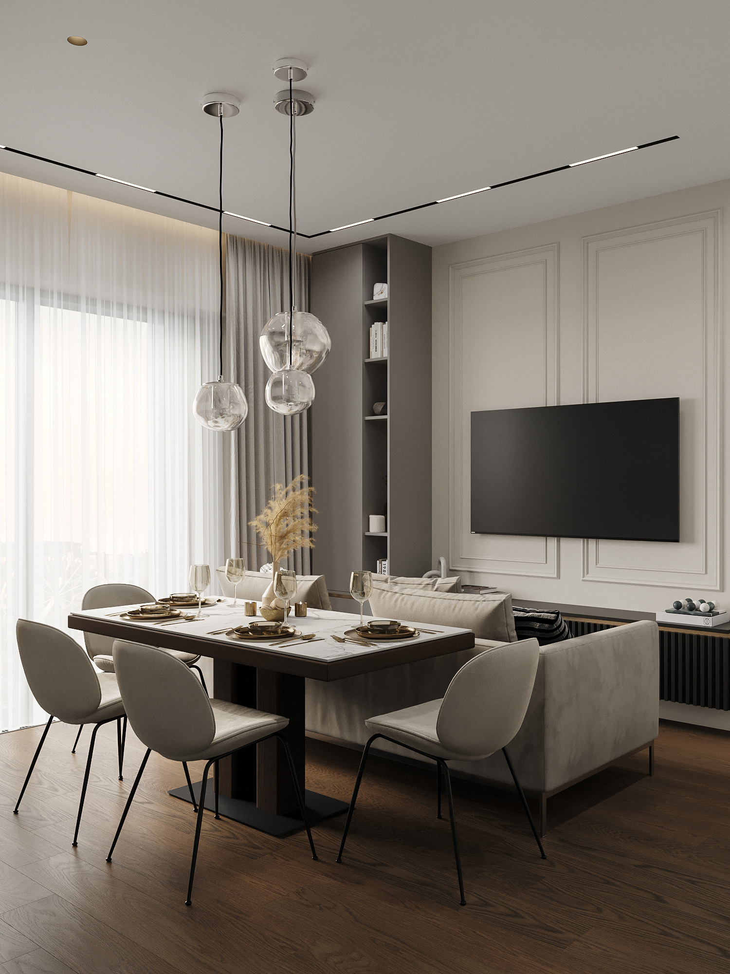 Интерьер современной квартиры 76 м²: стиль и удобство для семьи