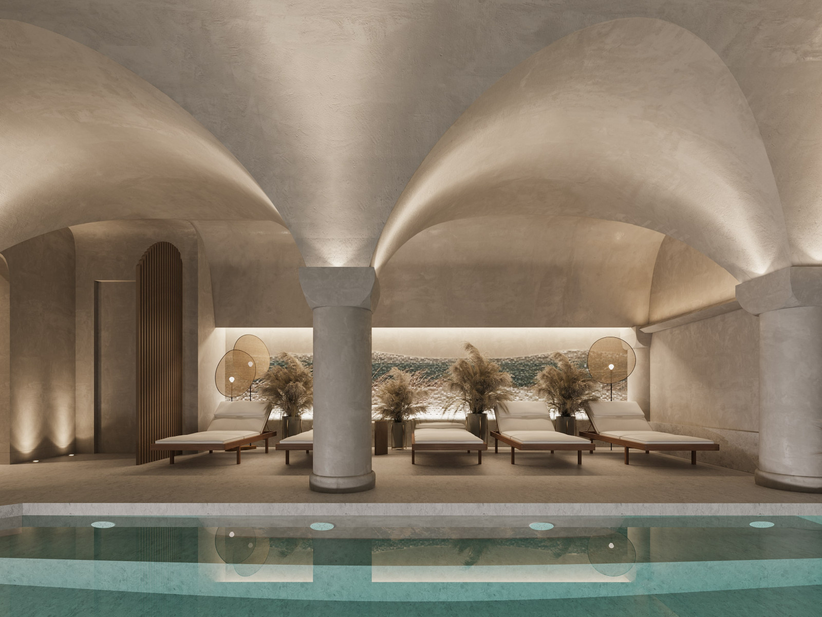 Swimming Pool in Gentle Hues