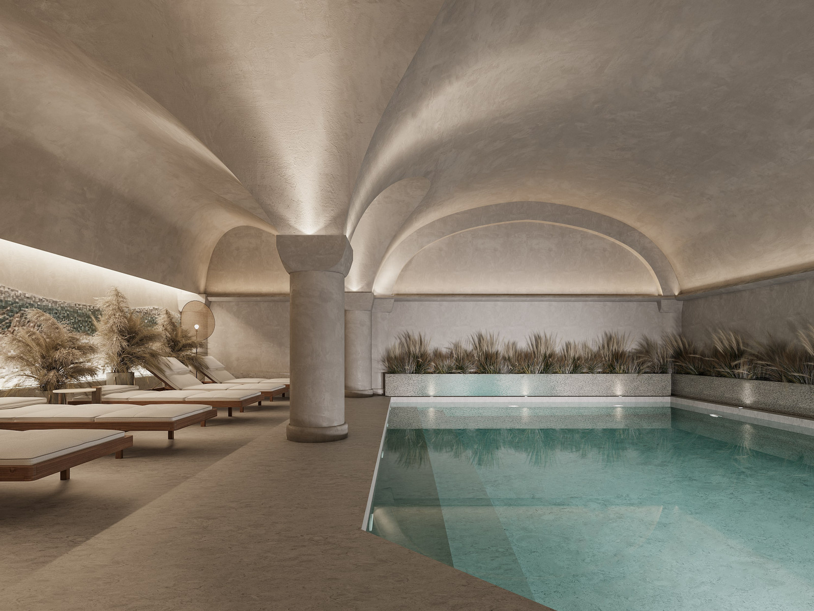 Swimming Pool in Gentle Hues