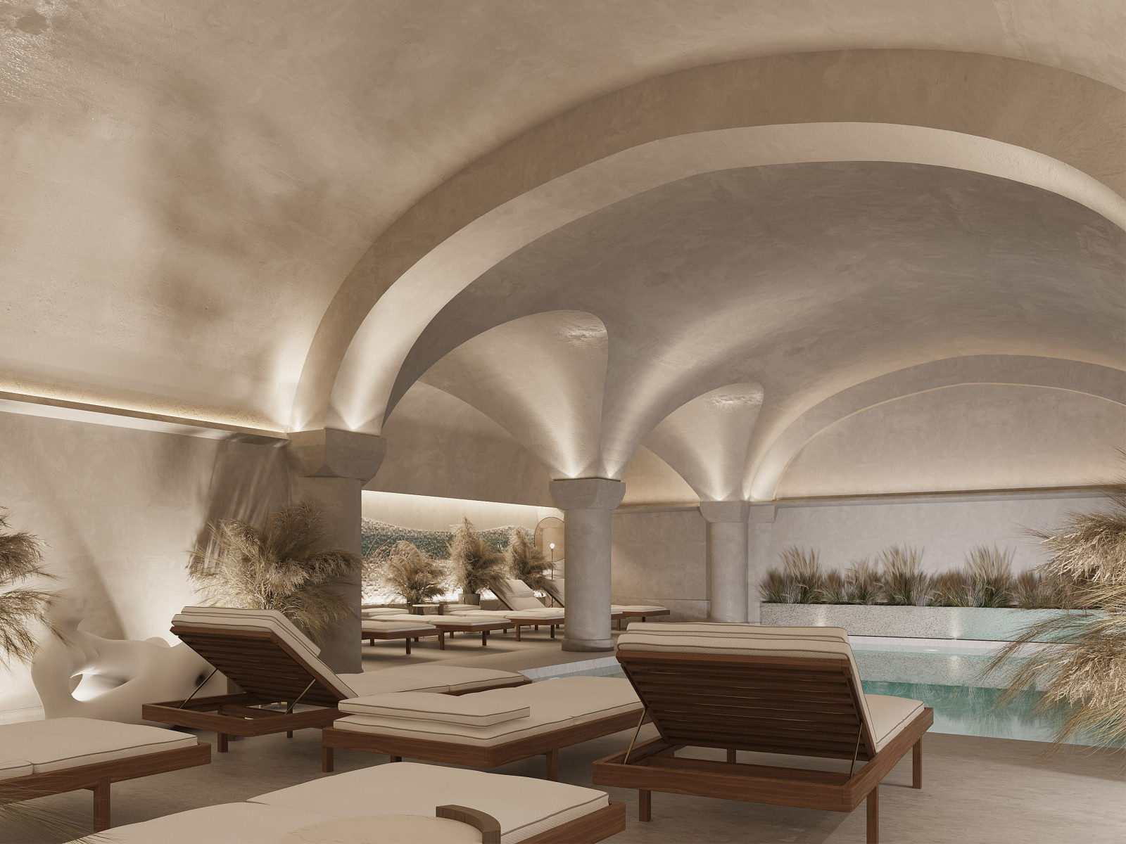Swimming Pool in Gentle Hues