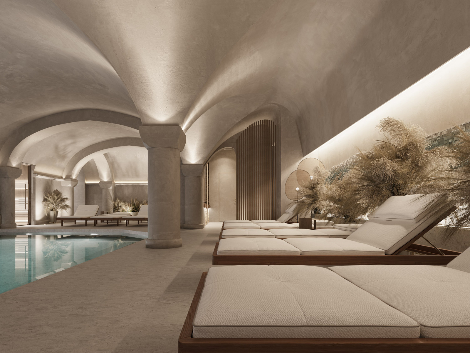 Swimming Pool in Gentle Hues