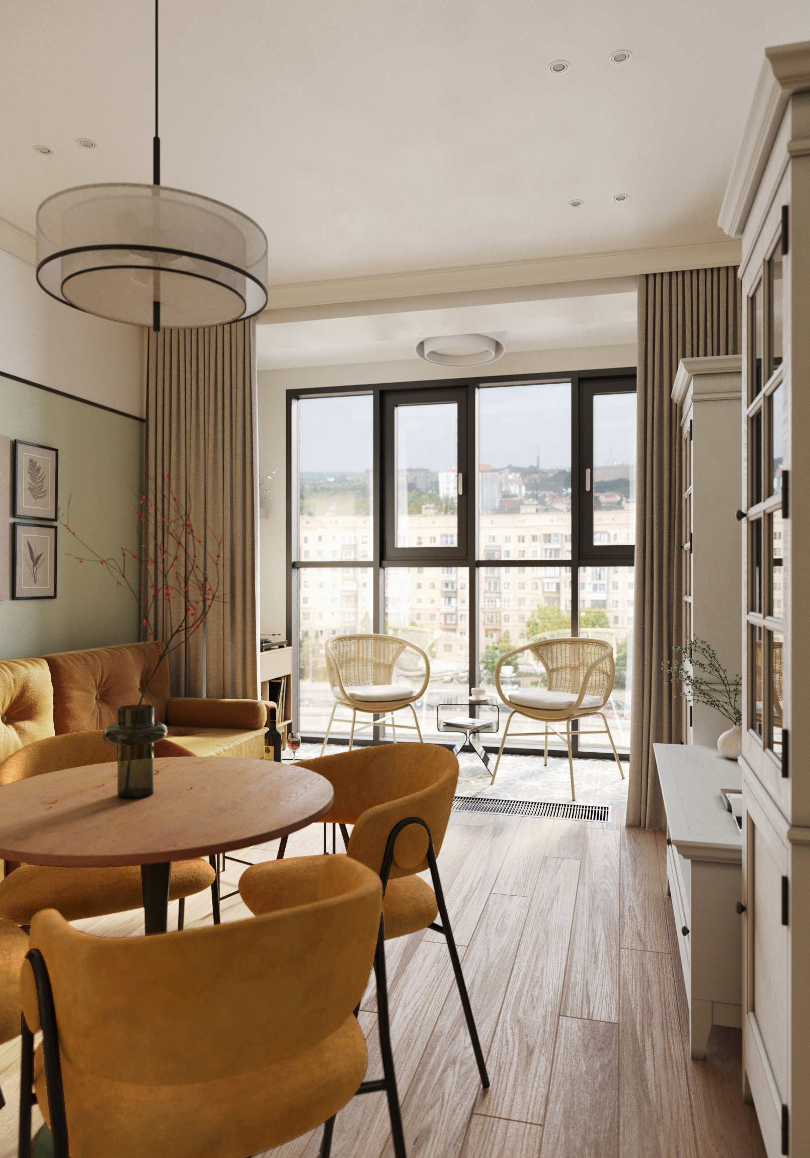 Эклектичный интерьер в ЖК "RiverSky"