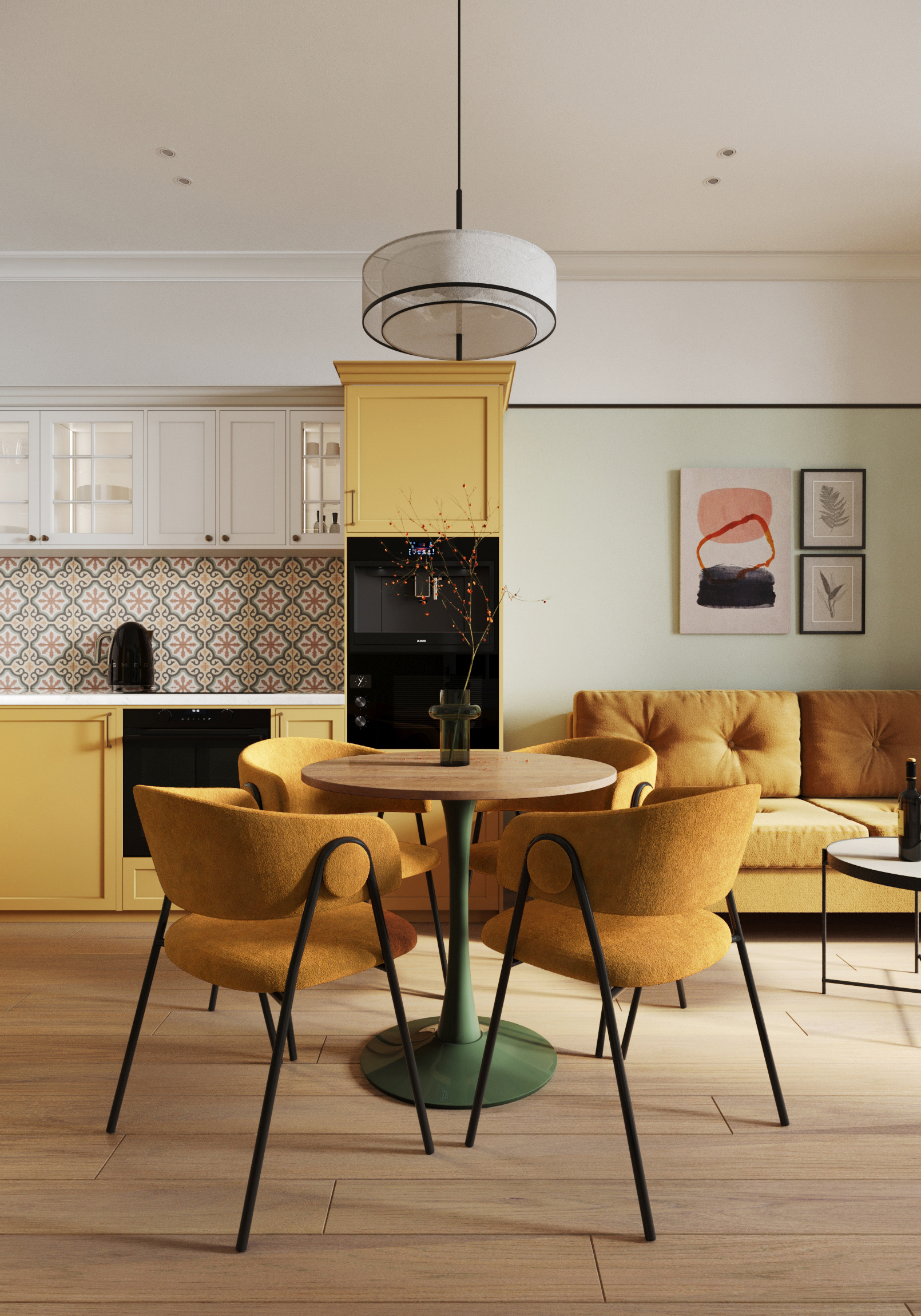 Эклектичный интерьер в ЖК "RiverSky"