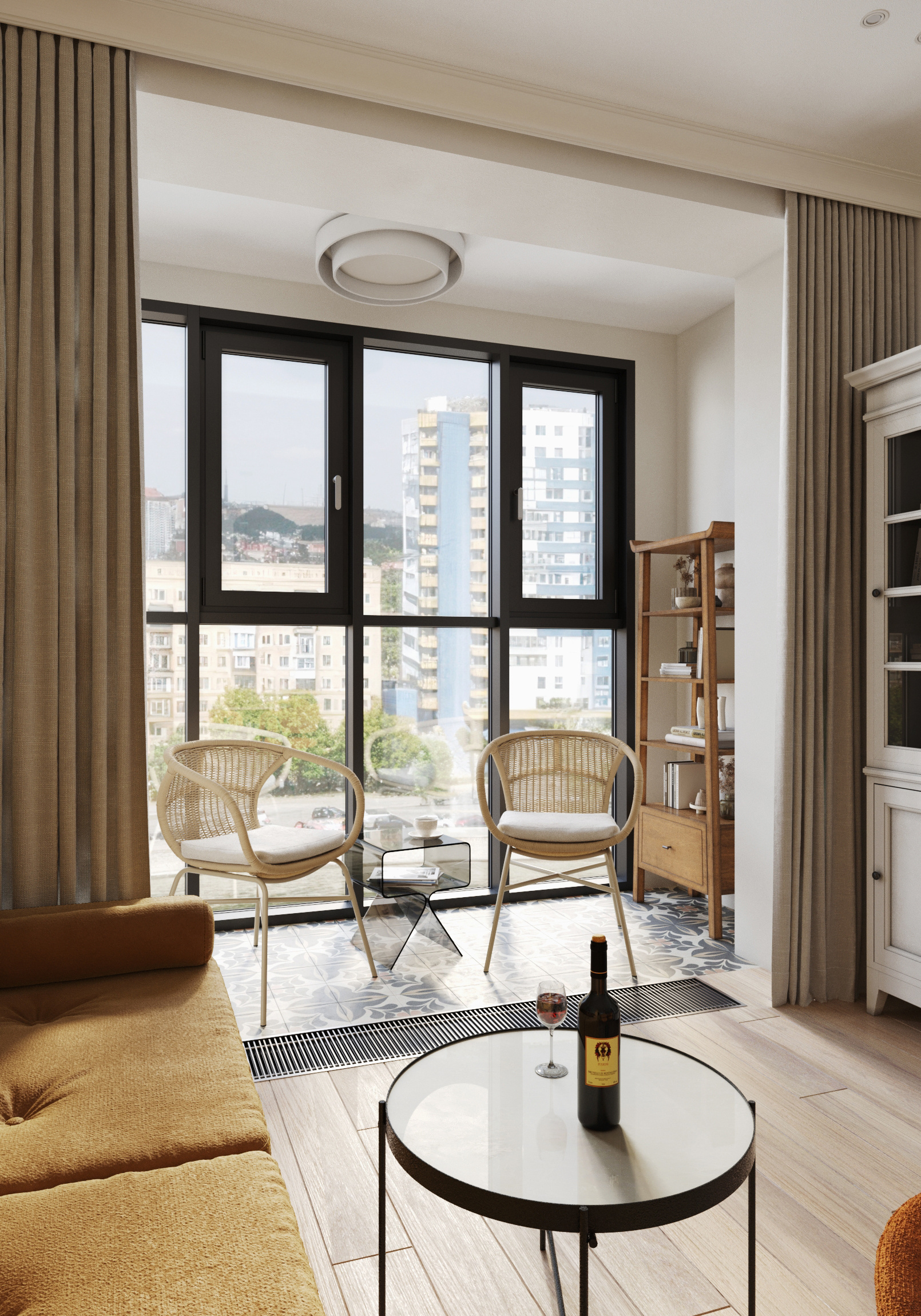 Эклектичный интерьер в ЖК "RiverSky"