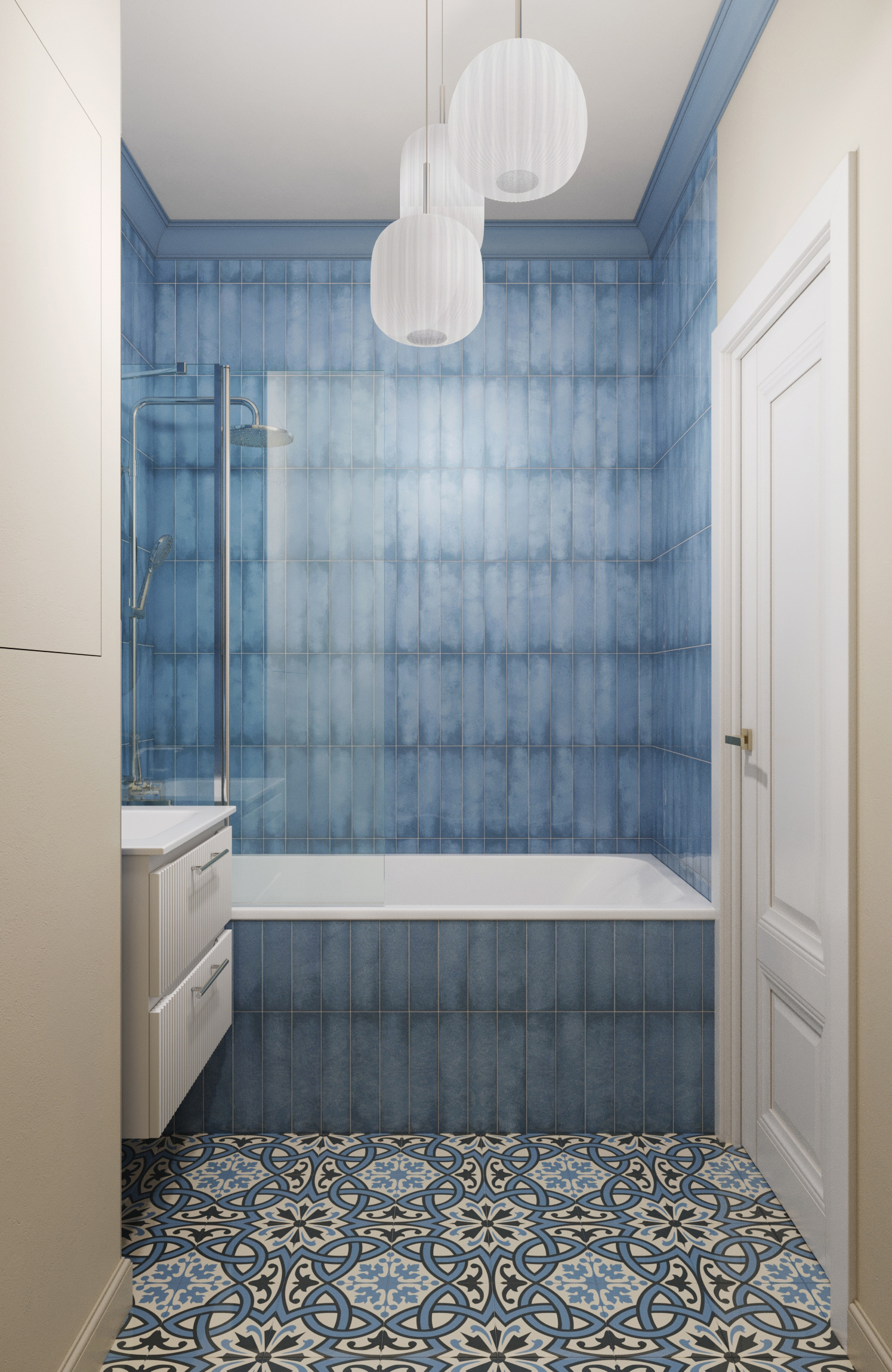 Эклектичный интерьер в ЖК "RiverSky"