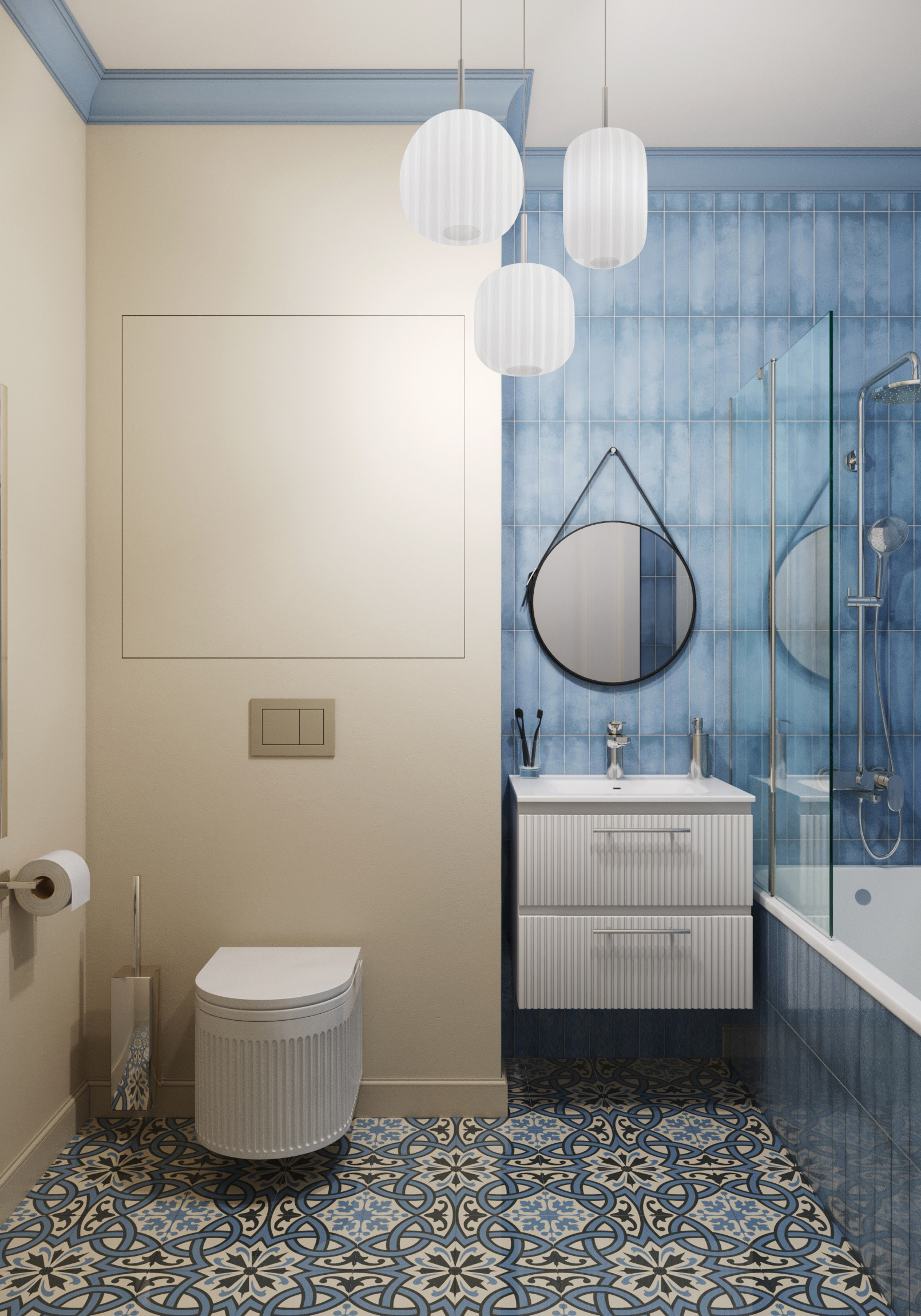 Эклектичный интерьер в ЖК "RiverSky"