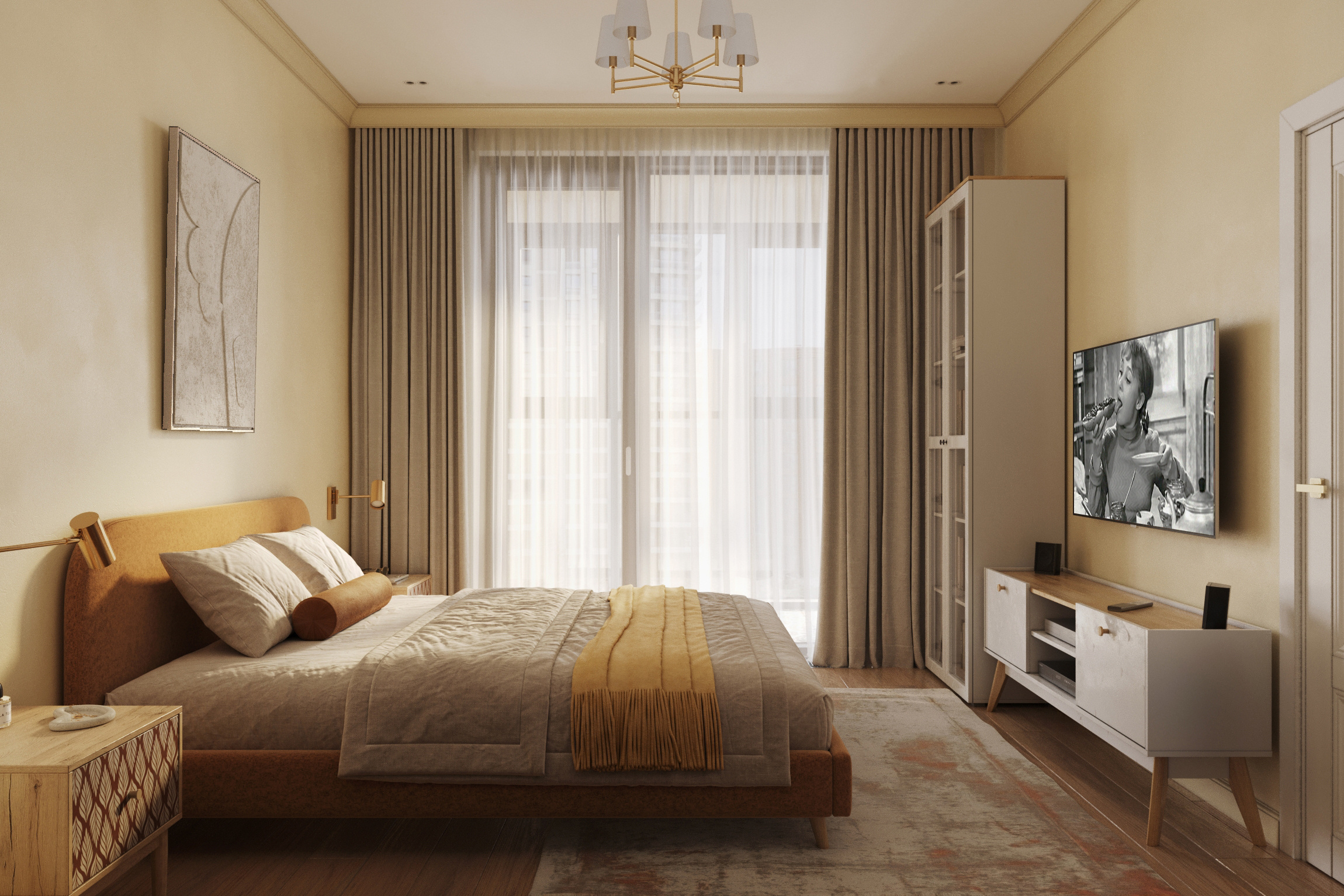 Эклектичный интерьер в ЖК "RiverSky"