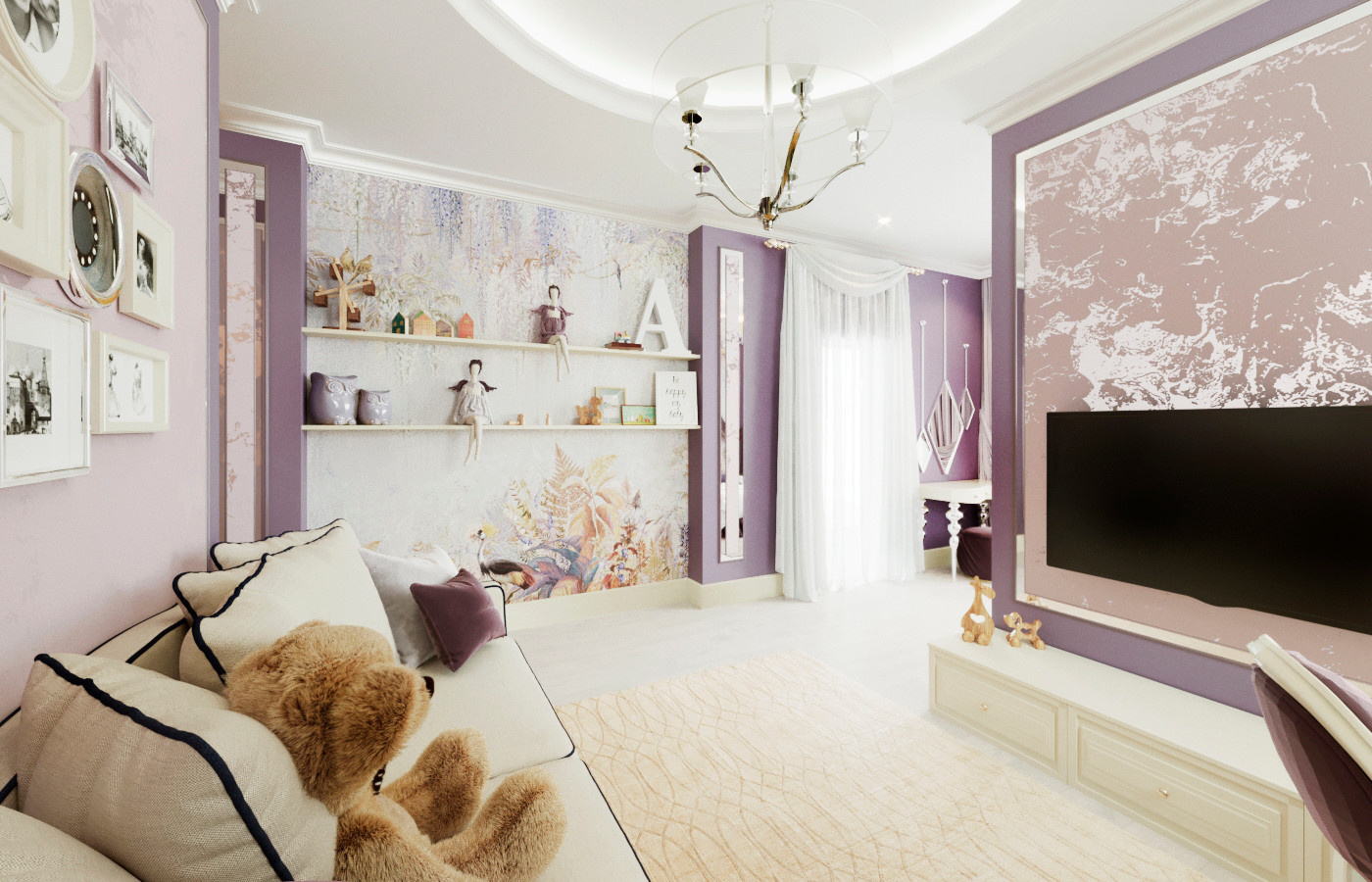 Второй этаж загородного дома, пространство спален в доме, 2020 г.