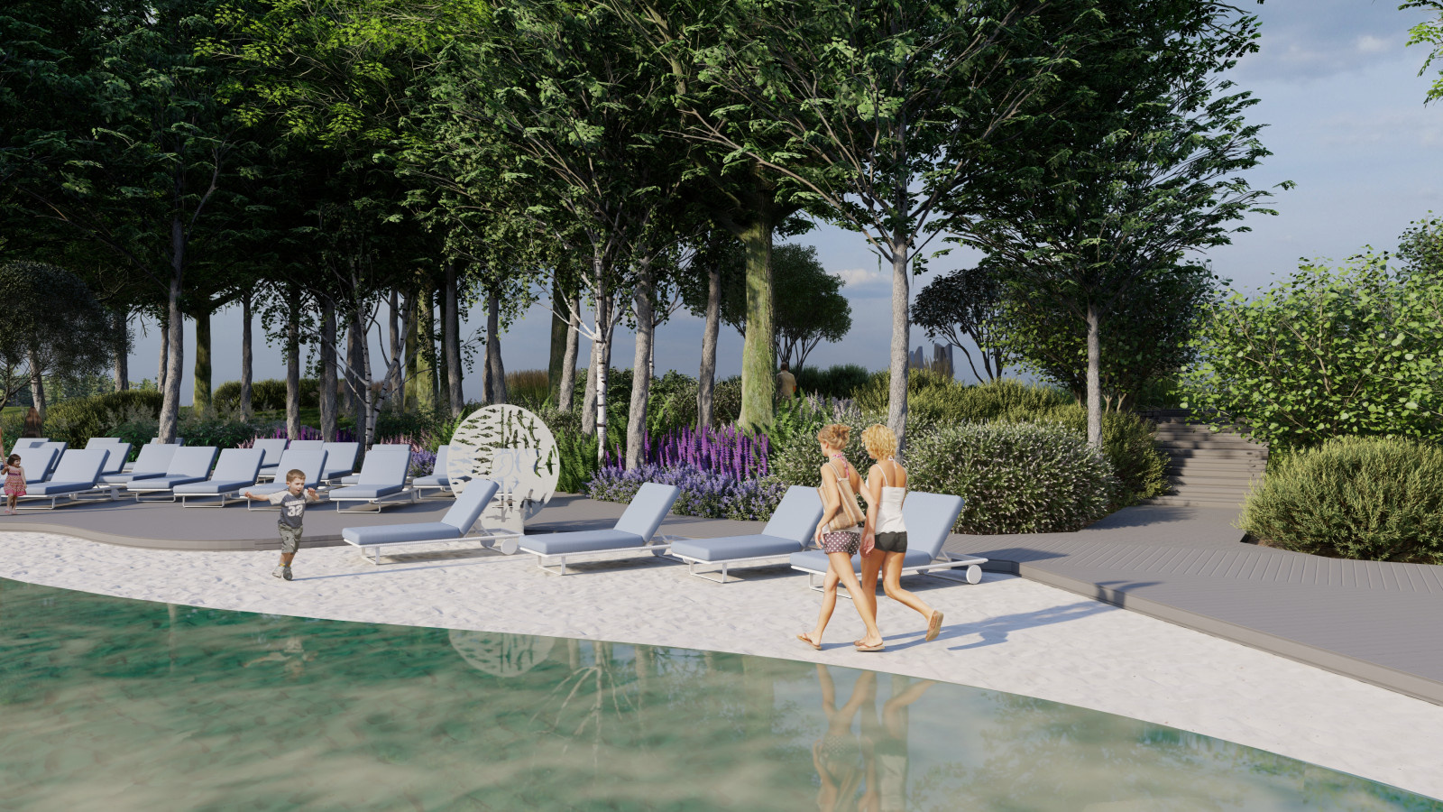 Пляж на территории курортного комплекса Riviera Wellness Resort
