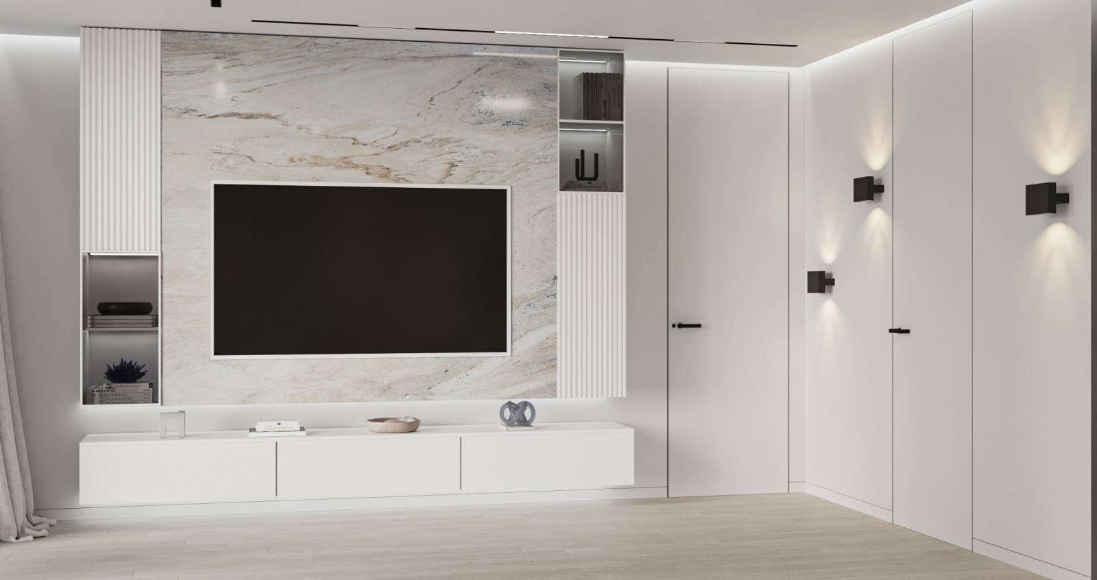 White living room
