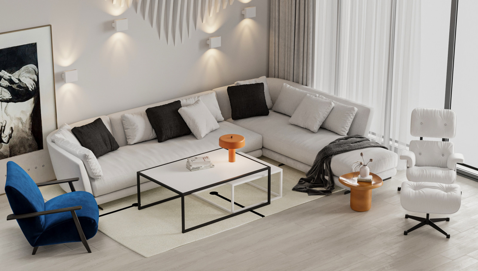 White living room