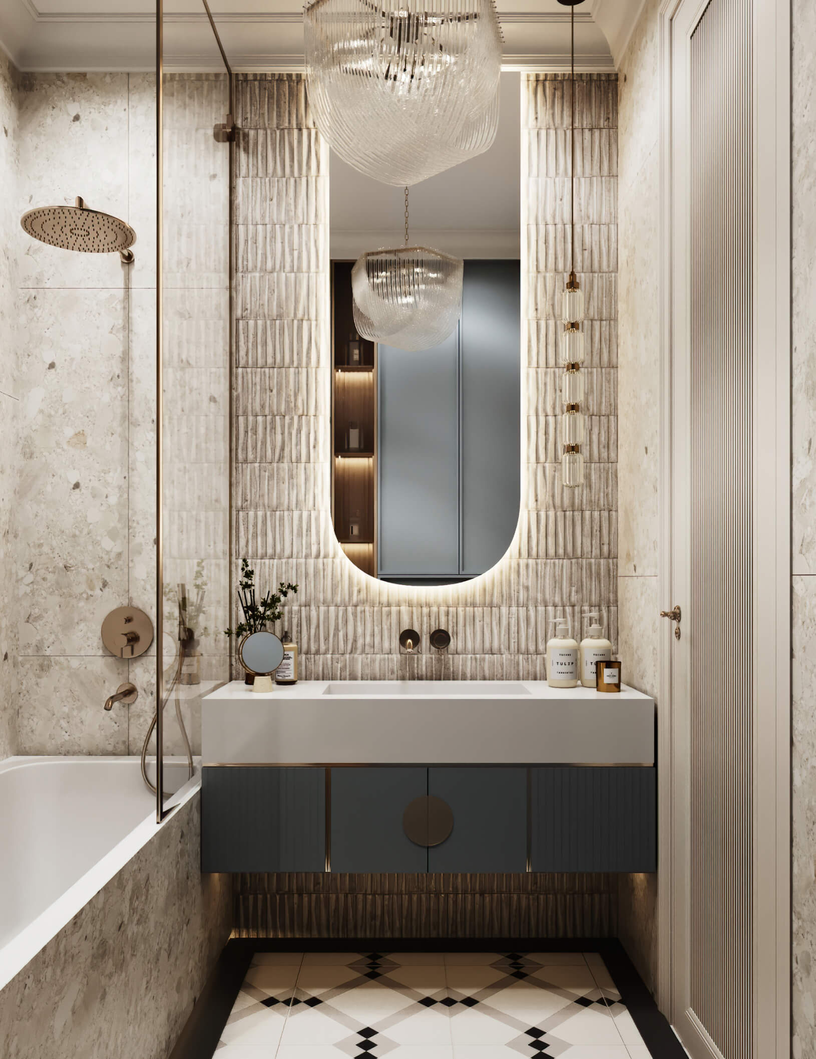 Интерьер квартиры в Москве ЖК RiverSky, 80м2